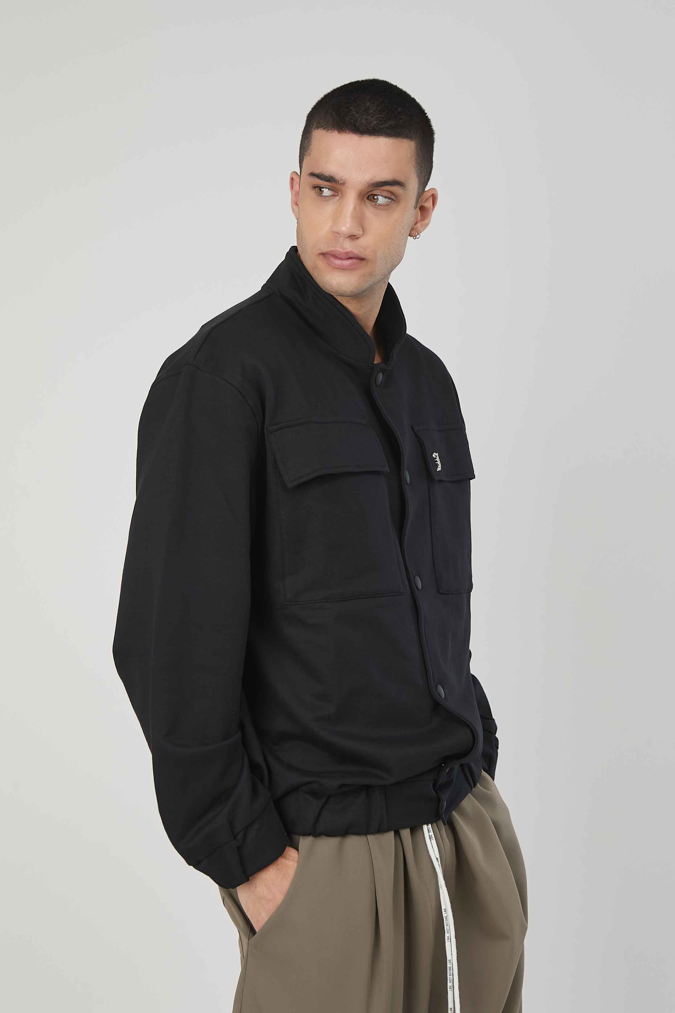 BOMBER IN FELPA BLACK