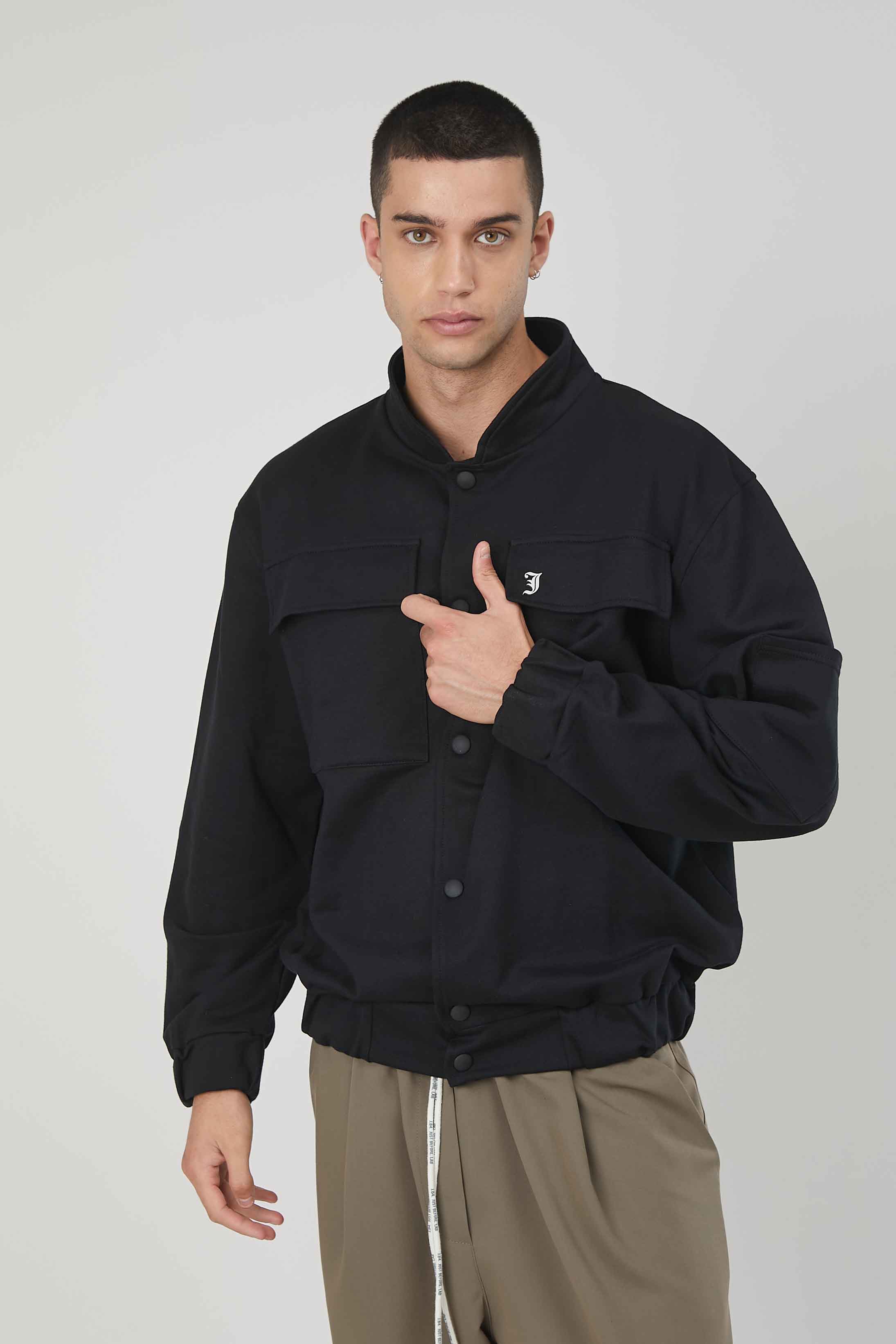 BOMBER IN FELPA BLACK