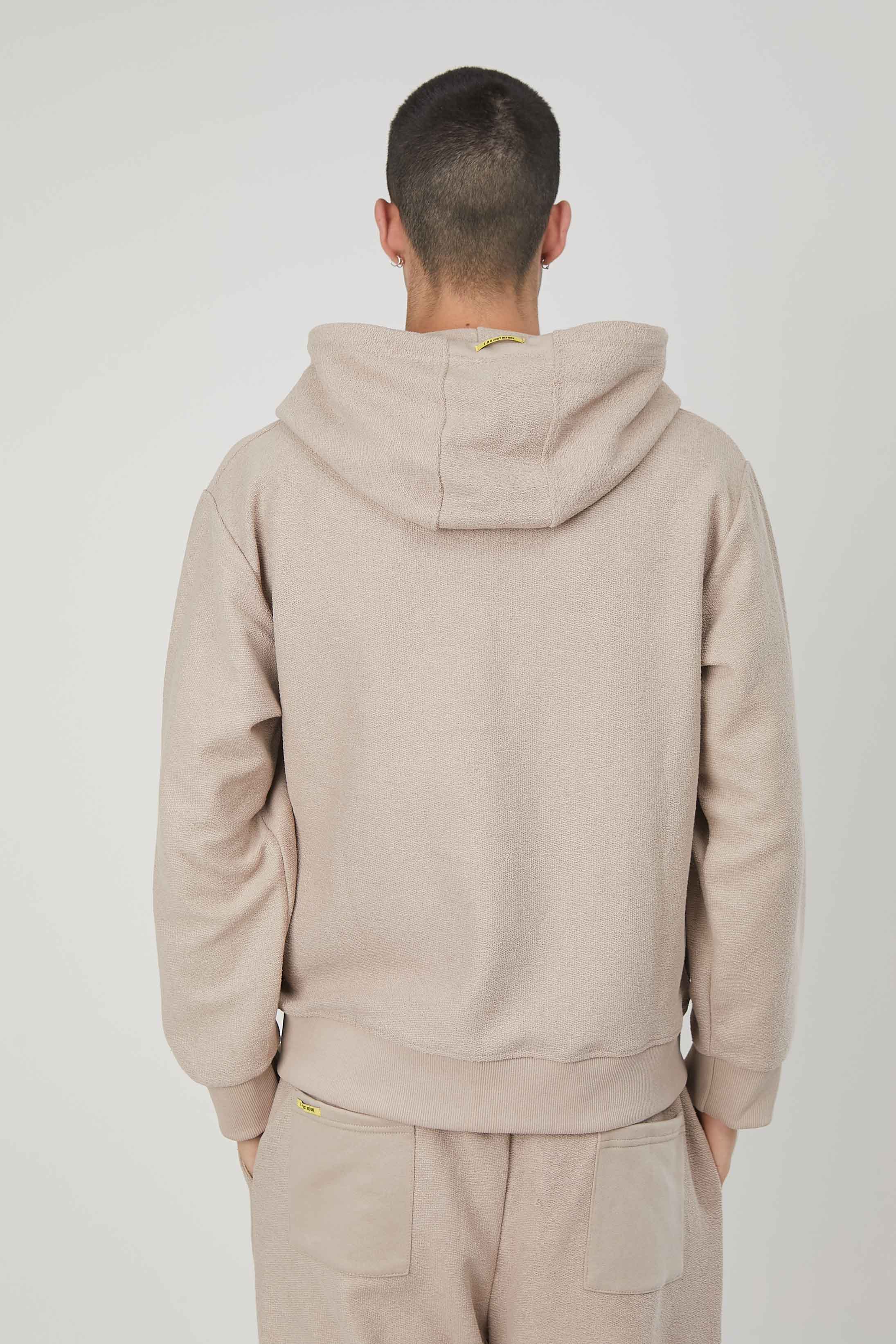 FELPA GARZATA ZIP TASCONI BEIGE