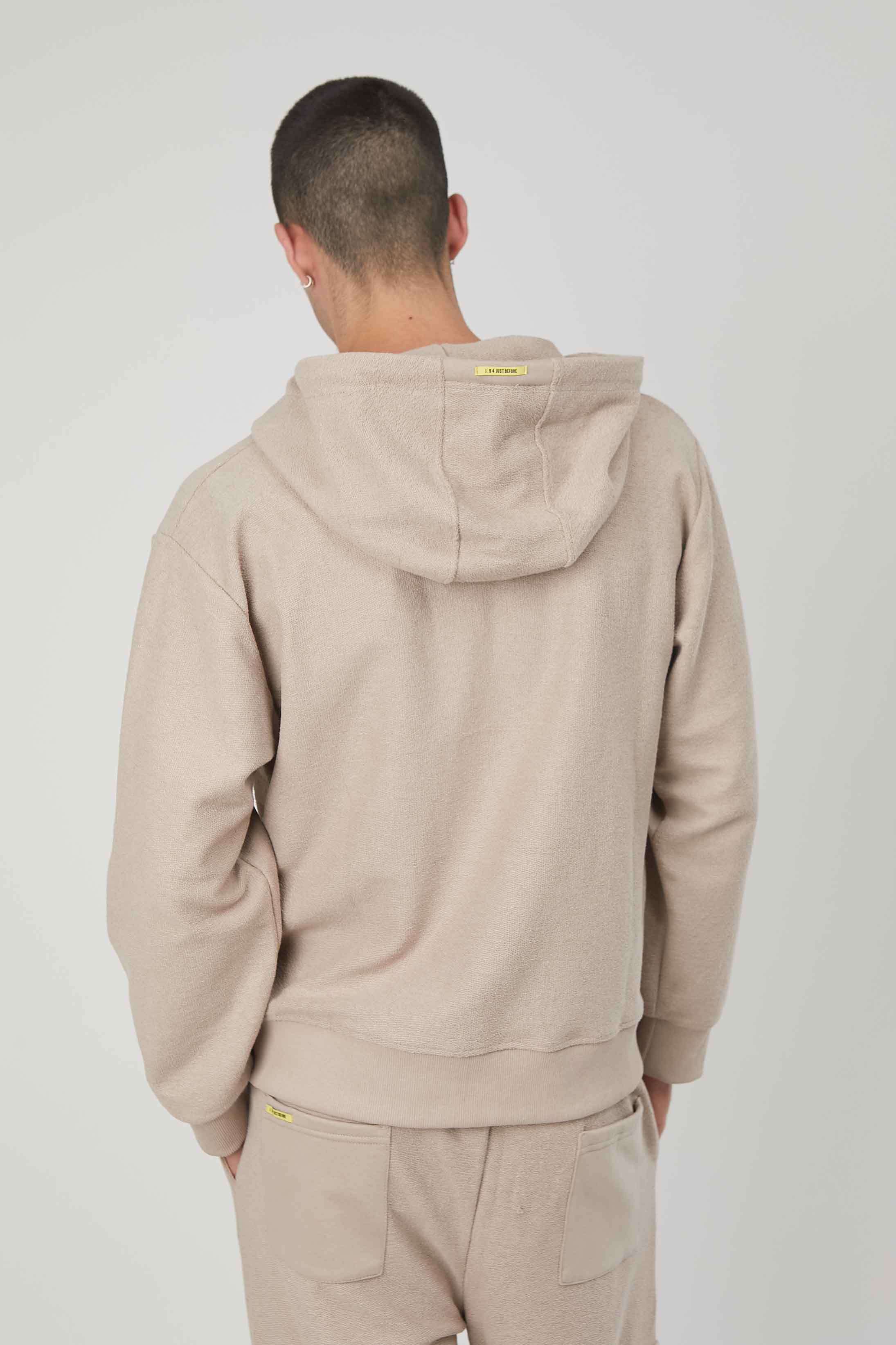 FELPA GARZATA ZIP TASCONI BEIGE