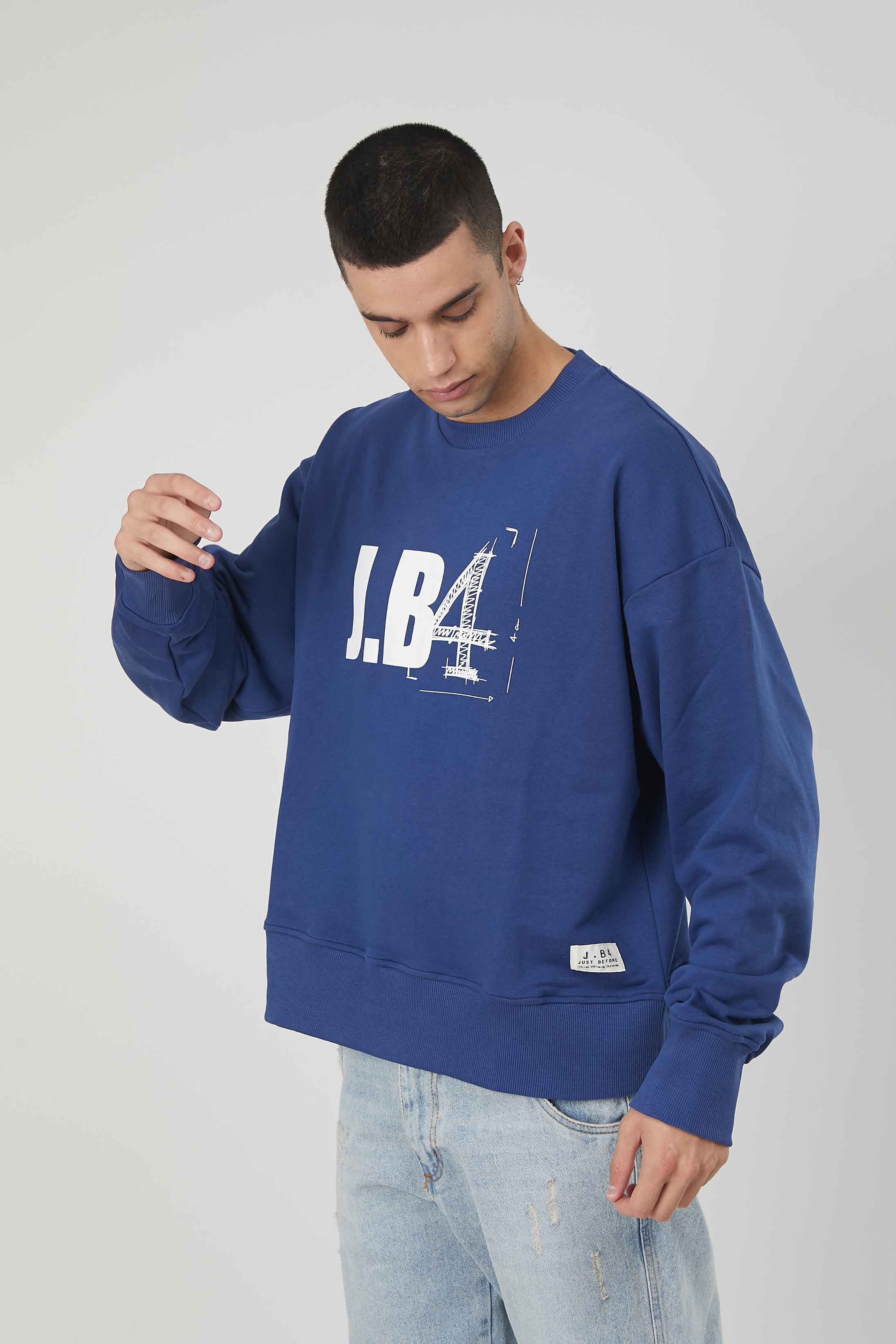 FELPA LOGO GRAFICO BLUE