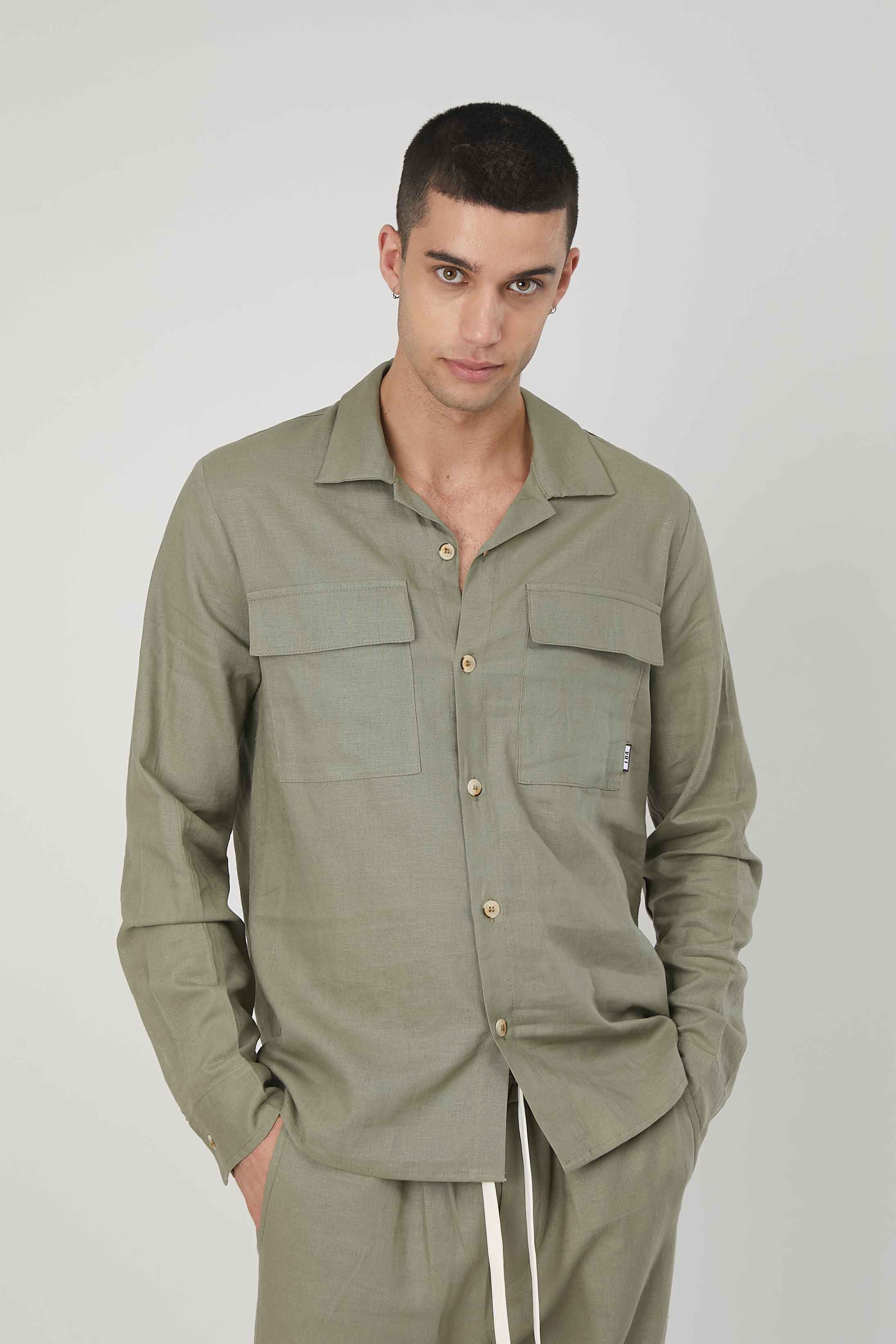 CAMICIA LINO MILITARY