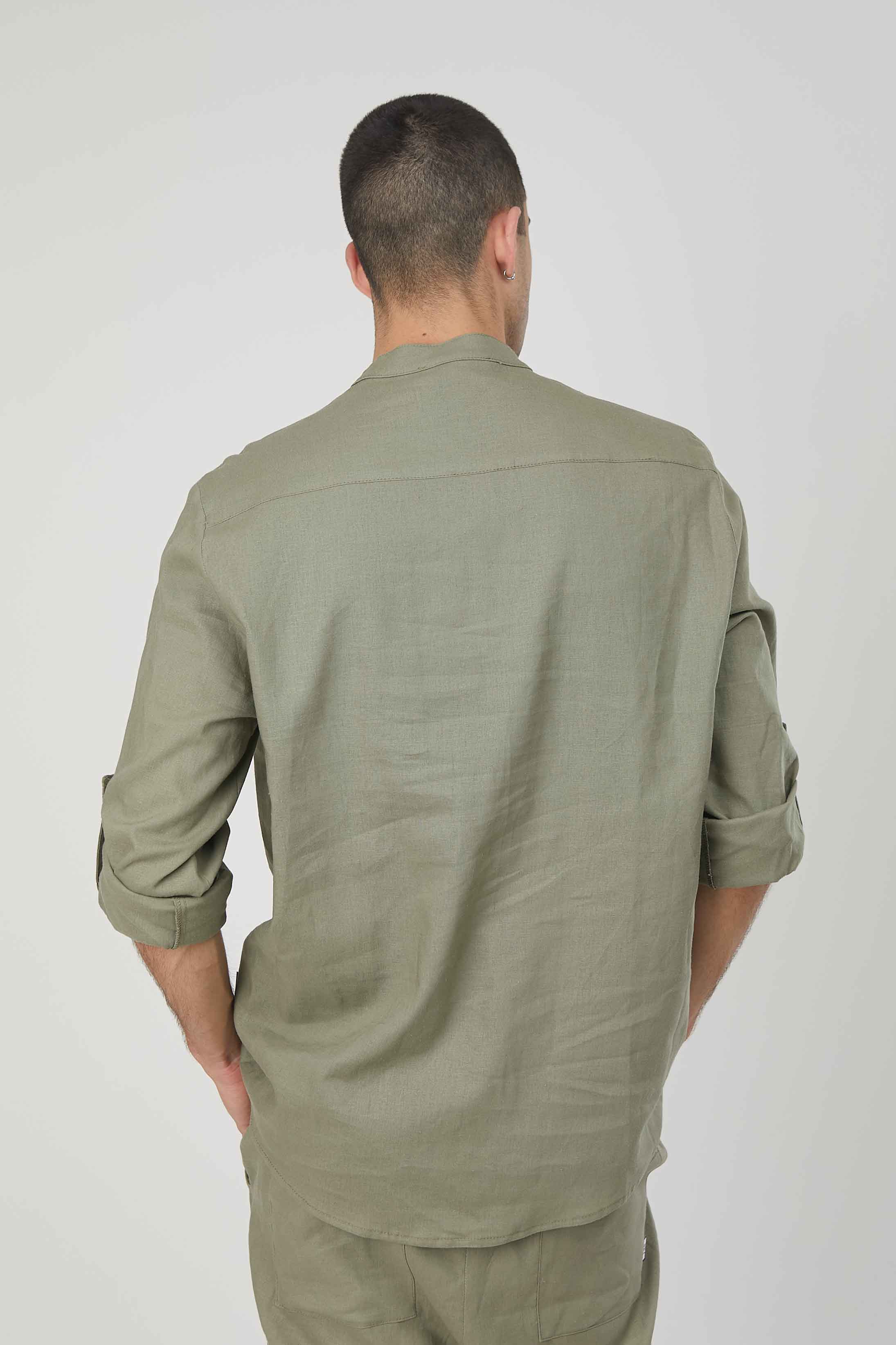 CASACCA LINO MANICHE RISVOLTO MILITARY