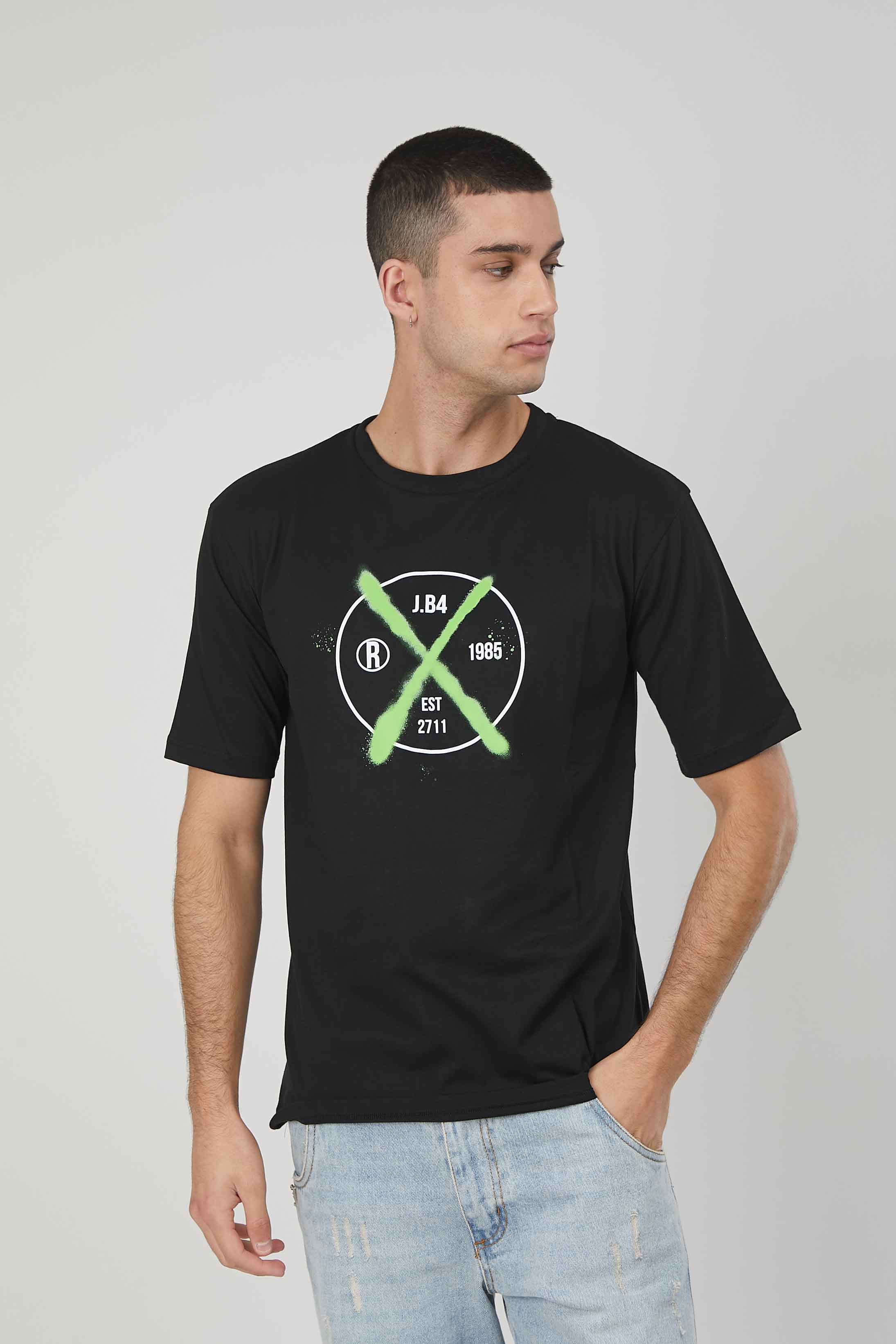 T-SHIRT STAMPA X-SPRAY BLACK