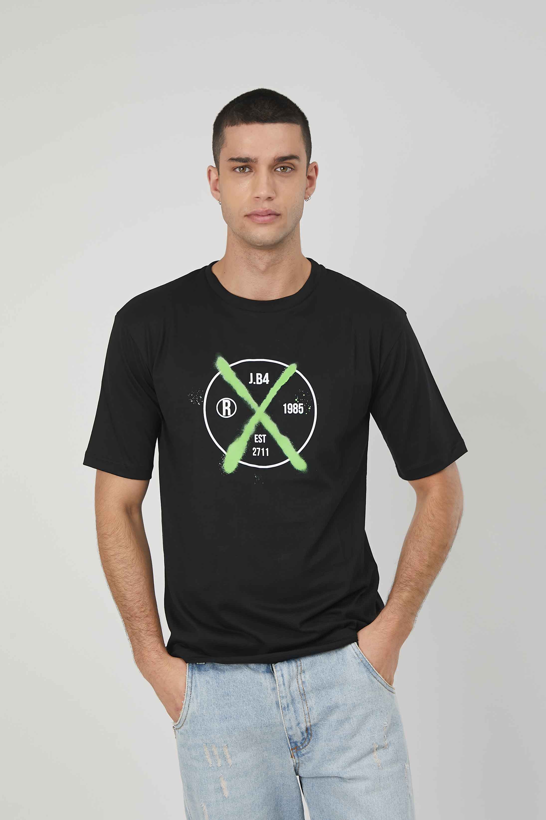 T-SHIRT STAMPA X-SPRAY BLACK