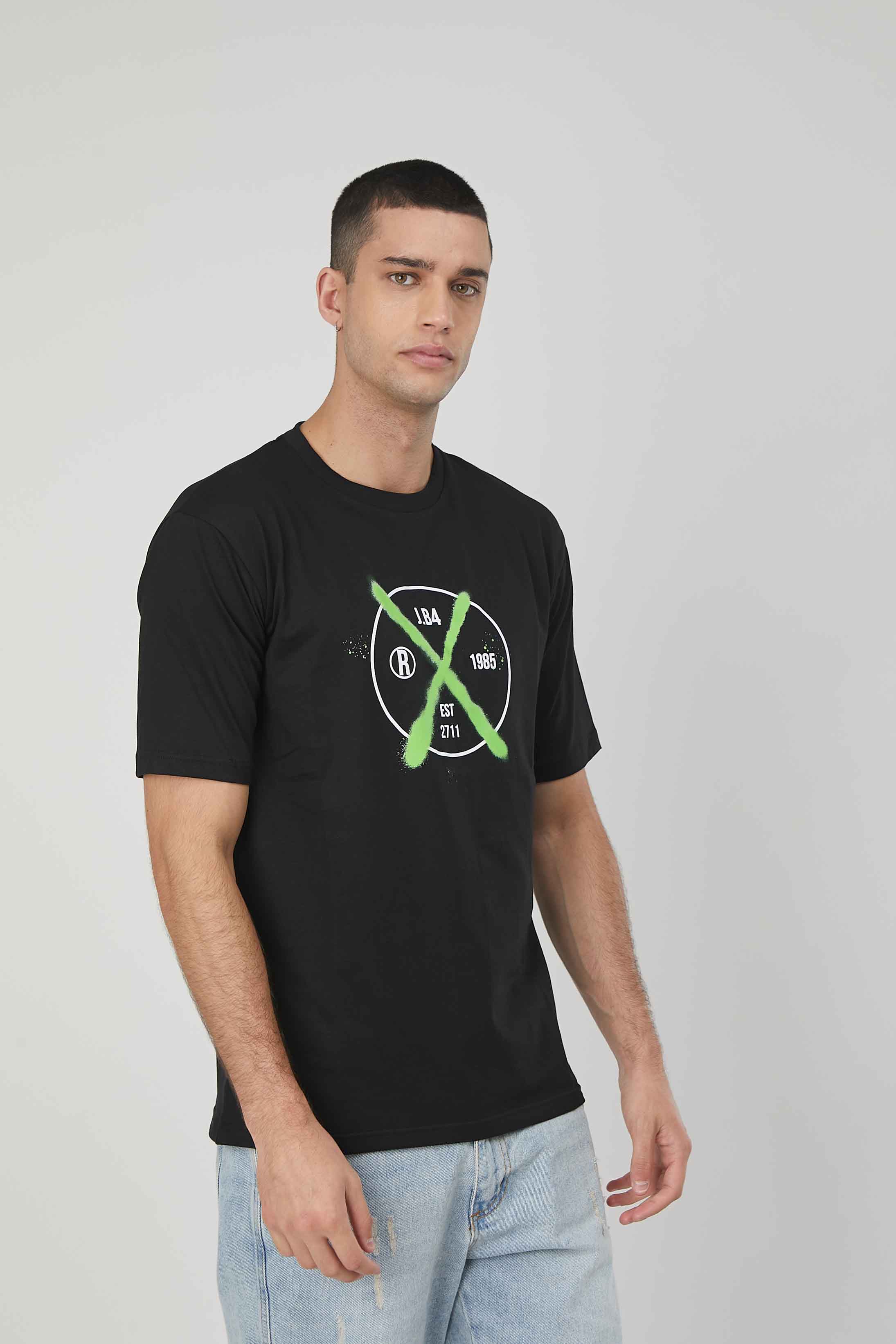 T-SHIRT STAMPA X-SPRAY BLACK
