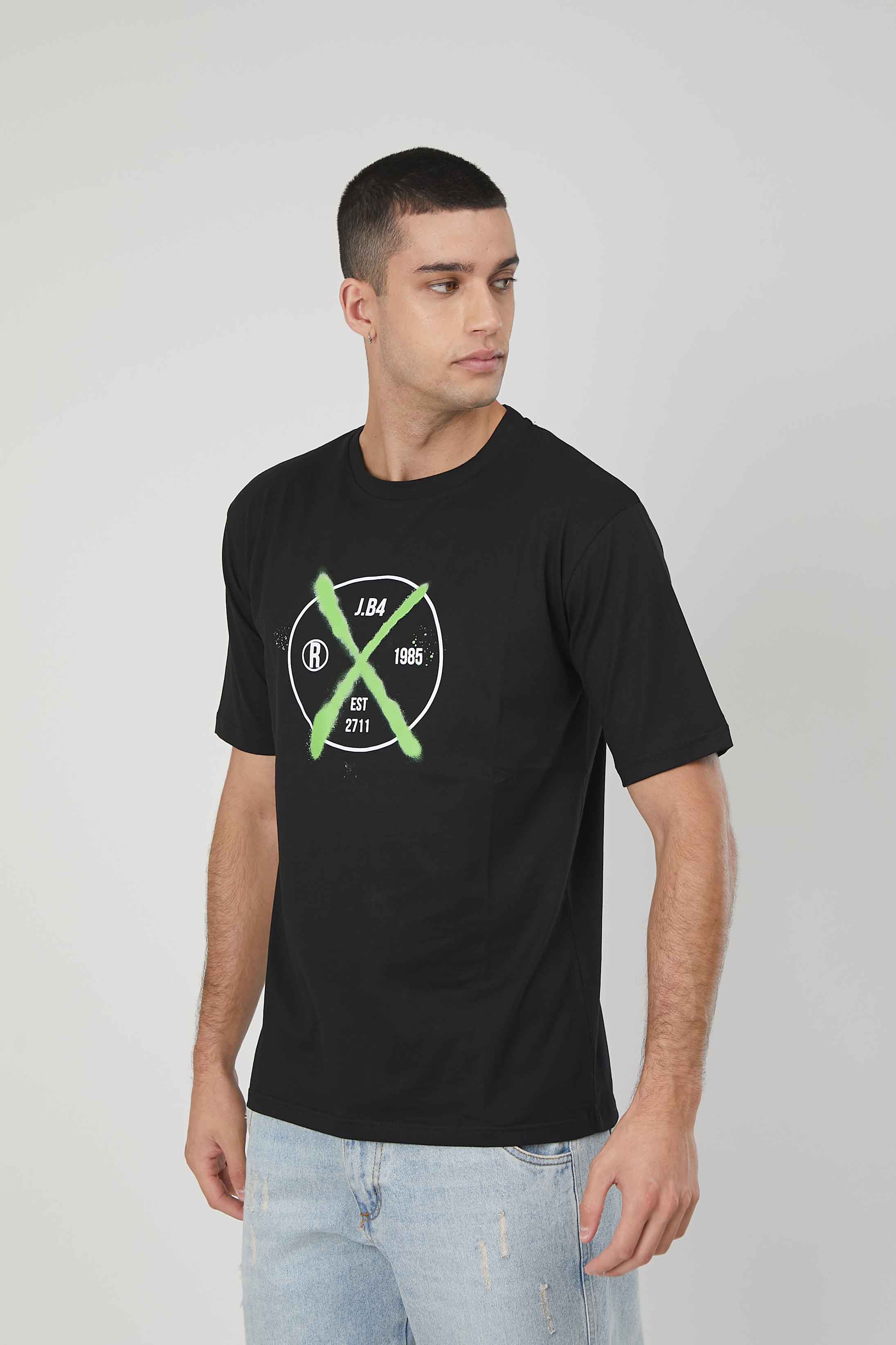 T-SHIRT STAMPA X-SPRAY BLACK