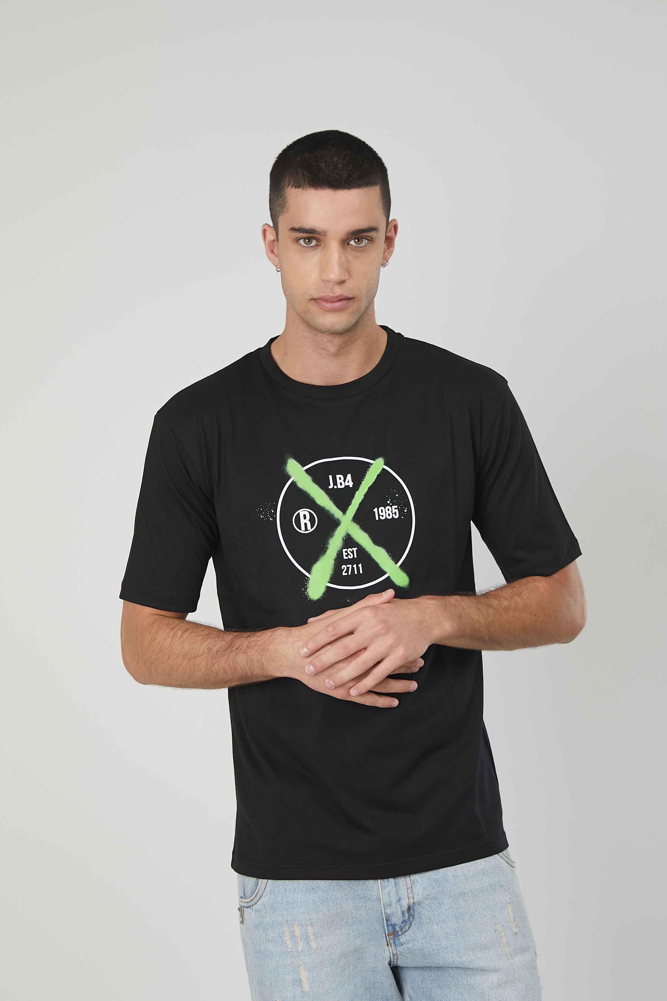 T-SHIRT STAMPA X-SPRAY BLACK