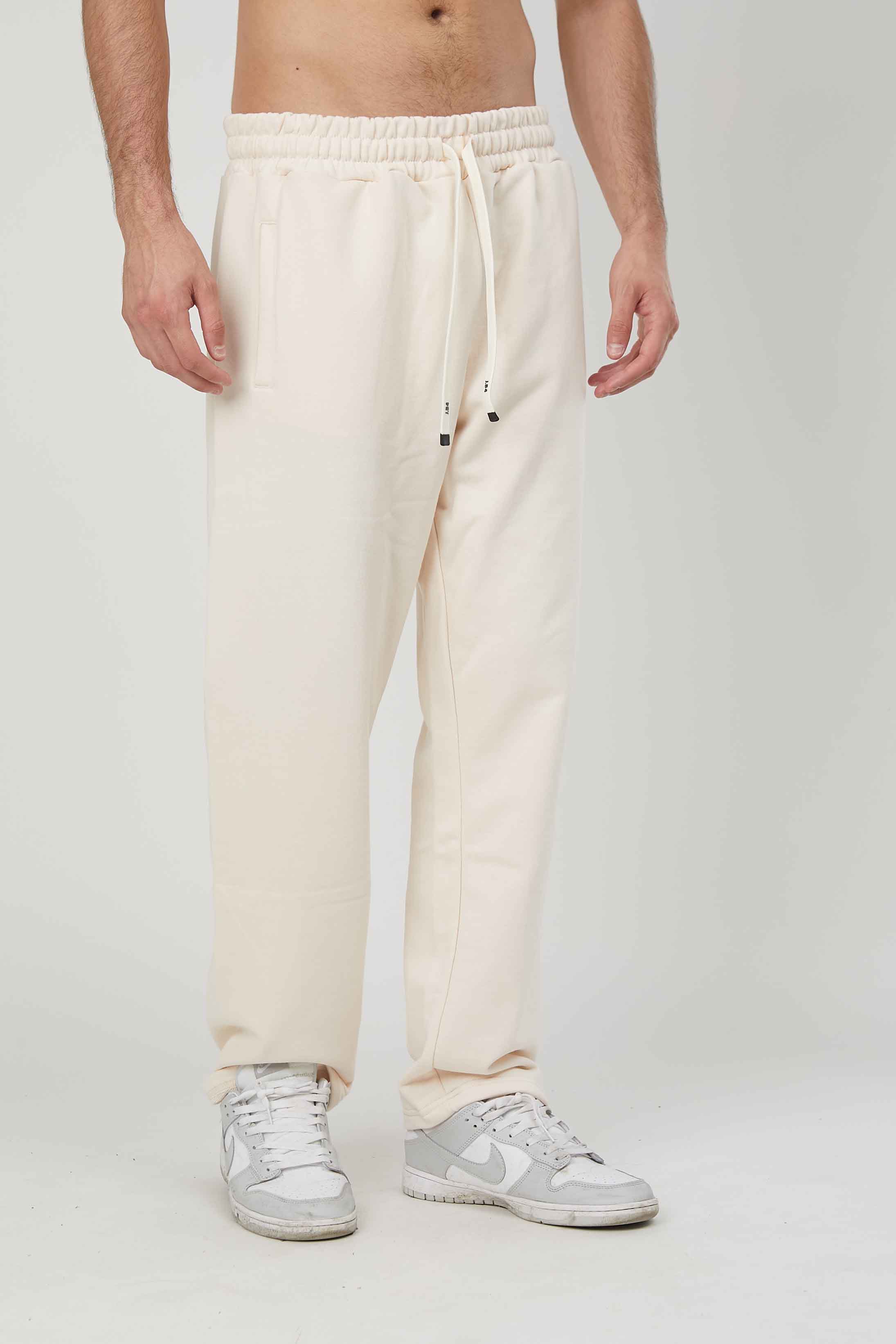 PANTALONI RICAMO STAMPA GOTICA CREAM