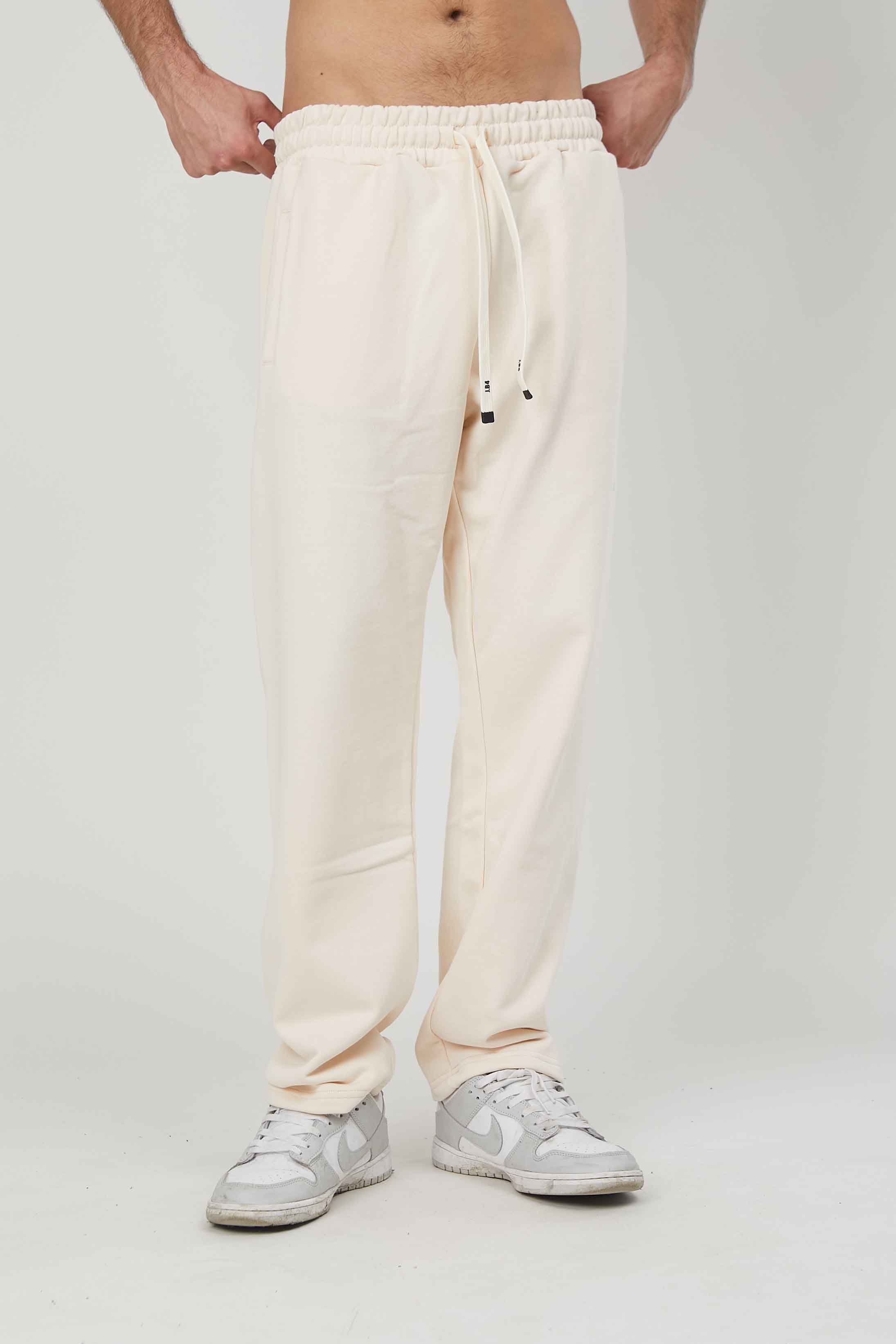 PANTALONI RICAMO STAMPA GOTICA CREAM