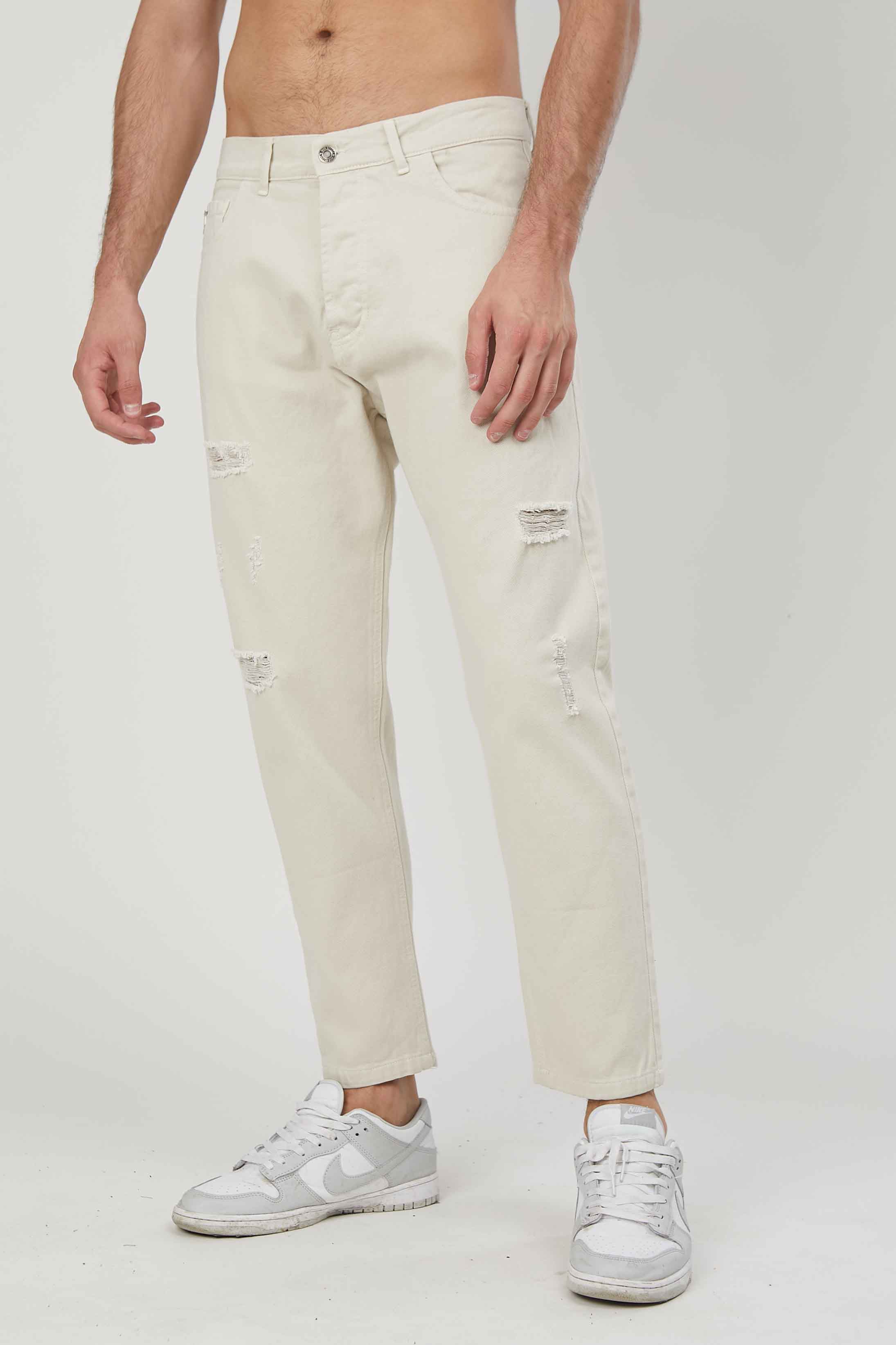 JEANS ROTTURE CREAM
