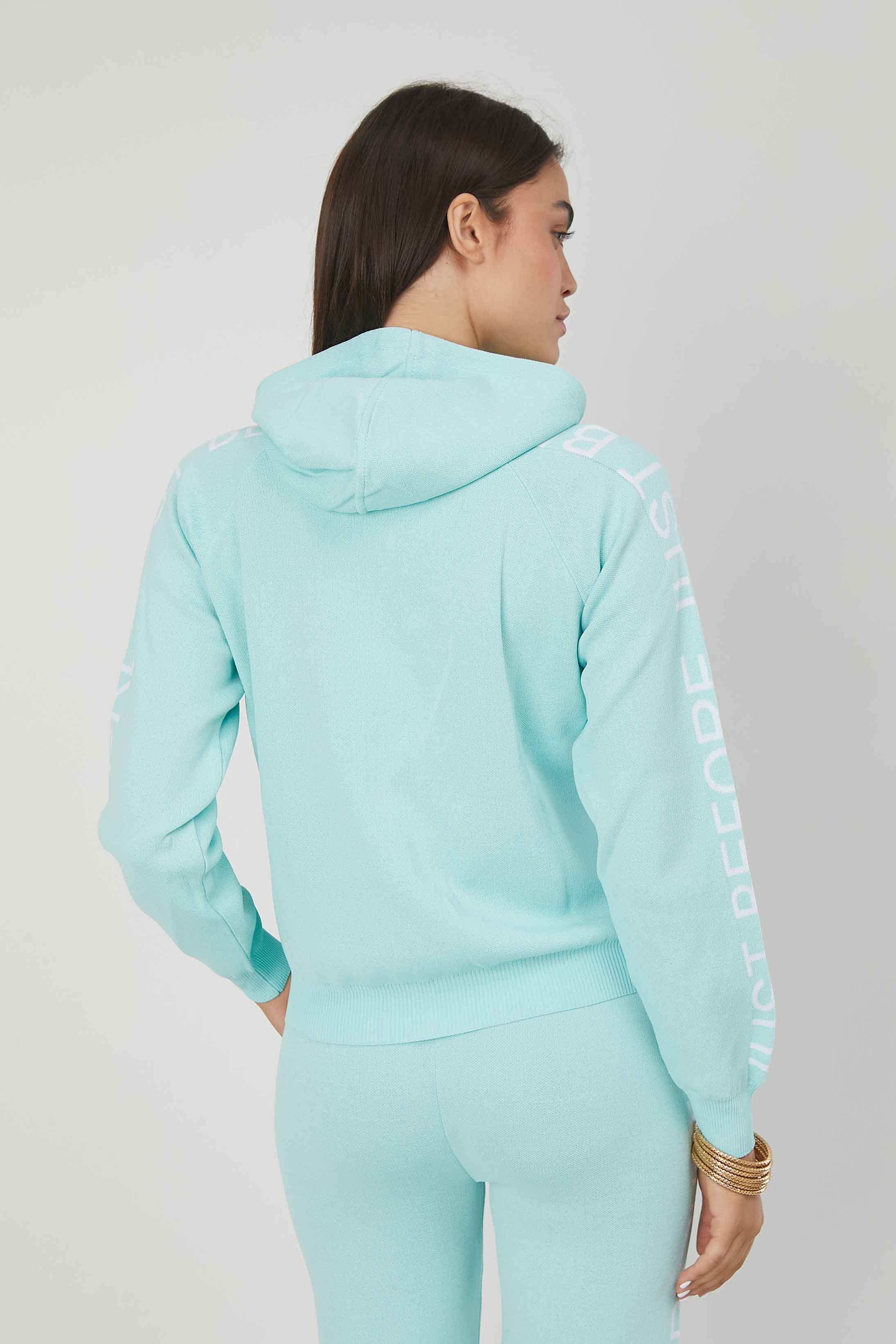 MAGLIA ZIP JACQUARD LOGO TIFFANY