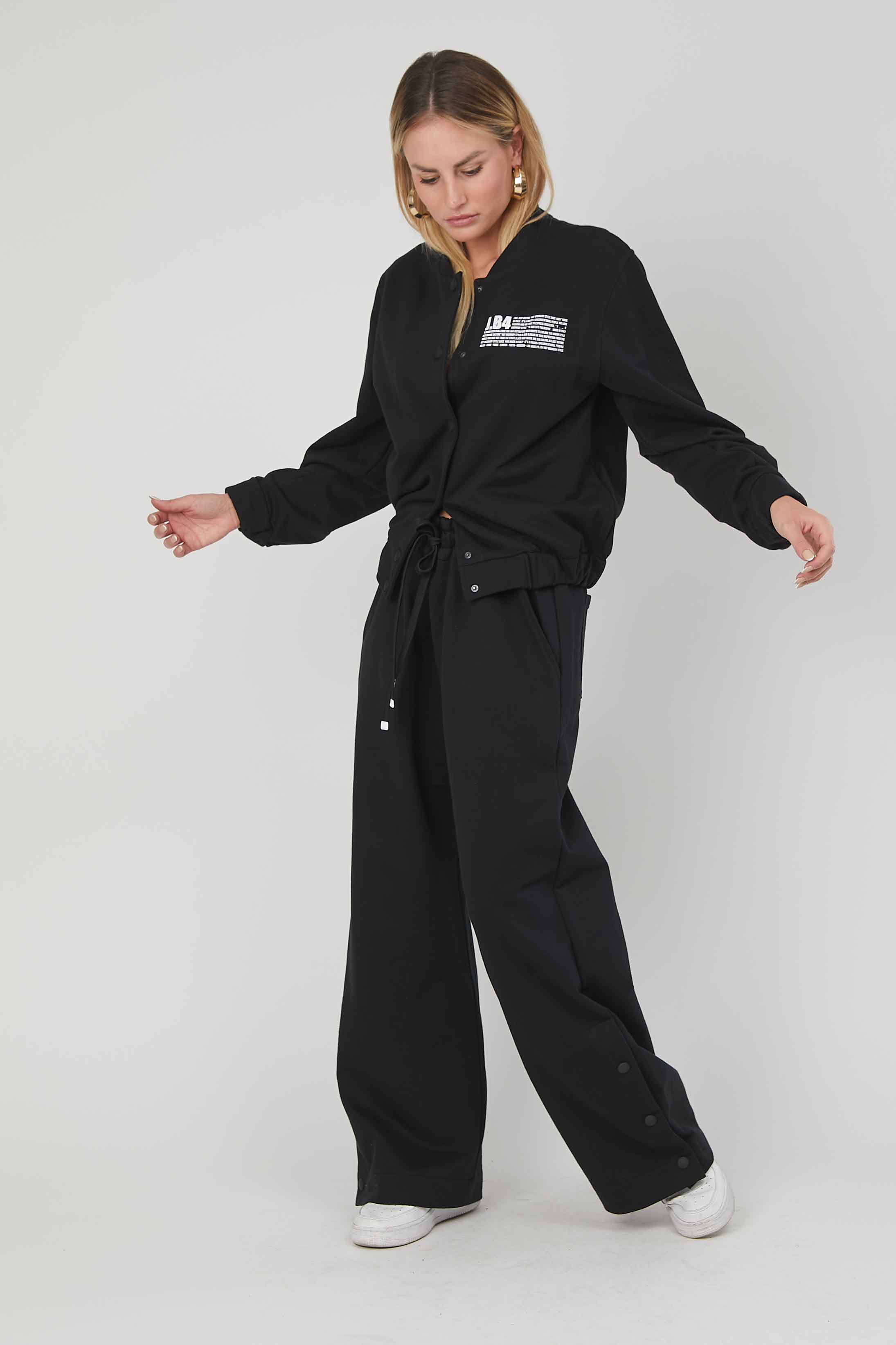 BOMBER IN FELPA LOGO BLACK