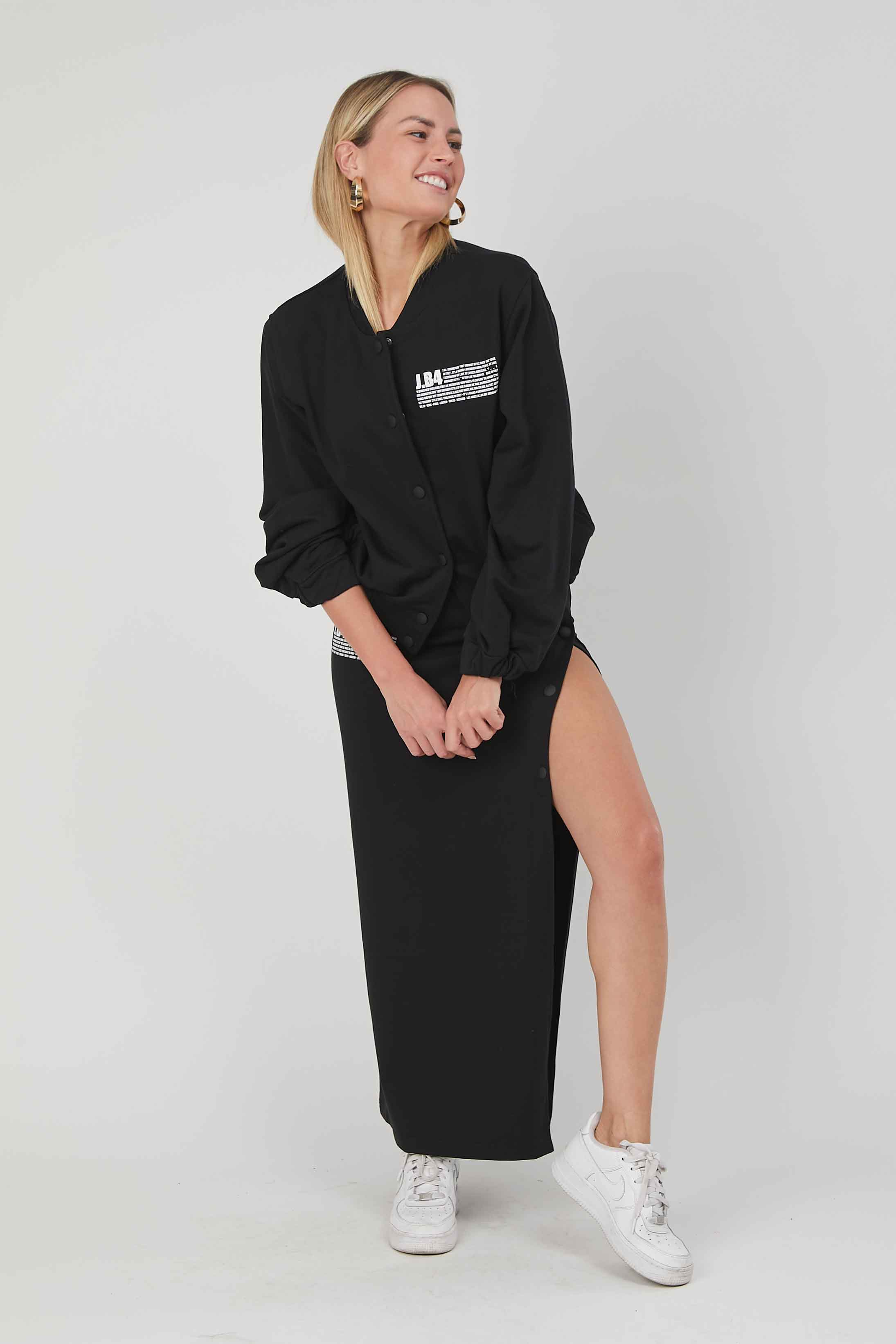 BOMBER IN FELPA LOGO BLACK