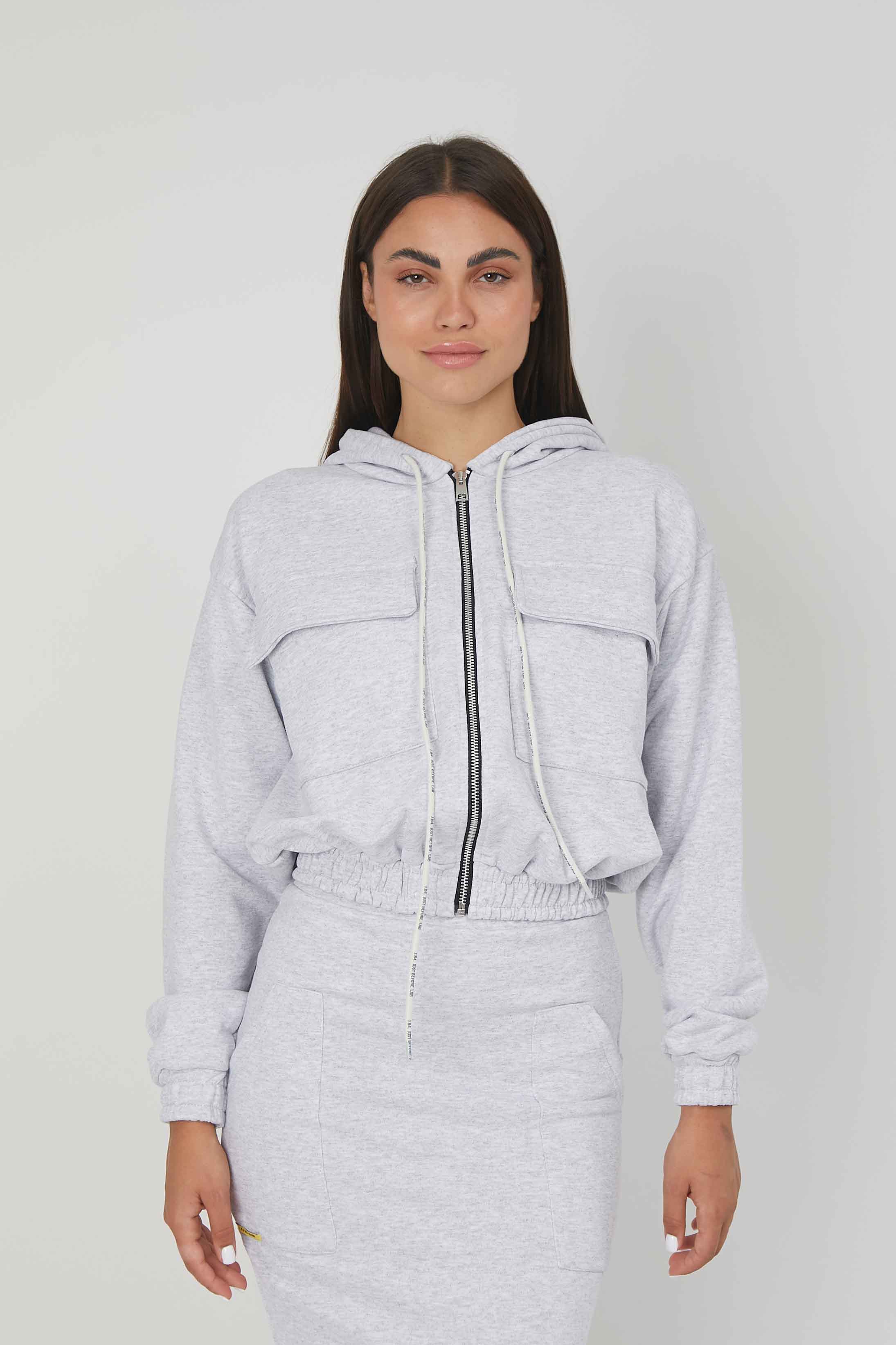 ZIP SWEATSHIRT TASCONI LIGHT GREY