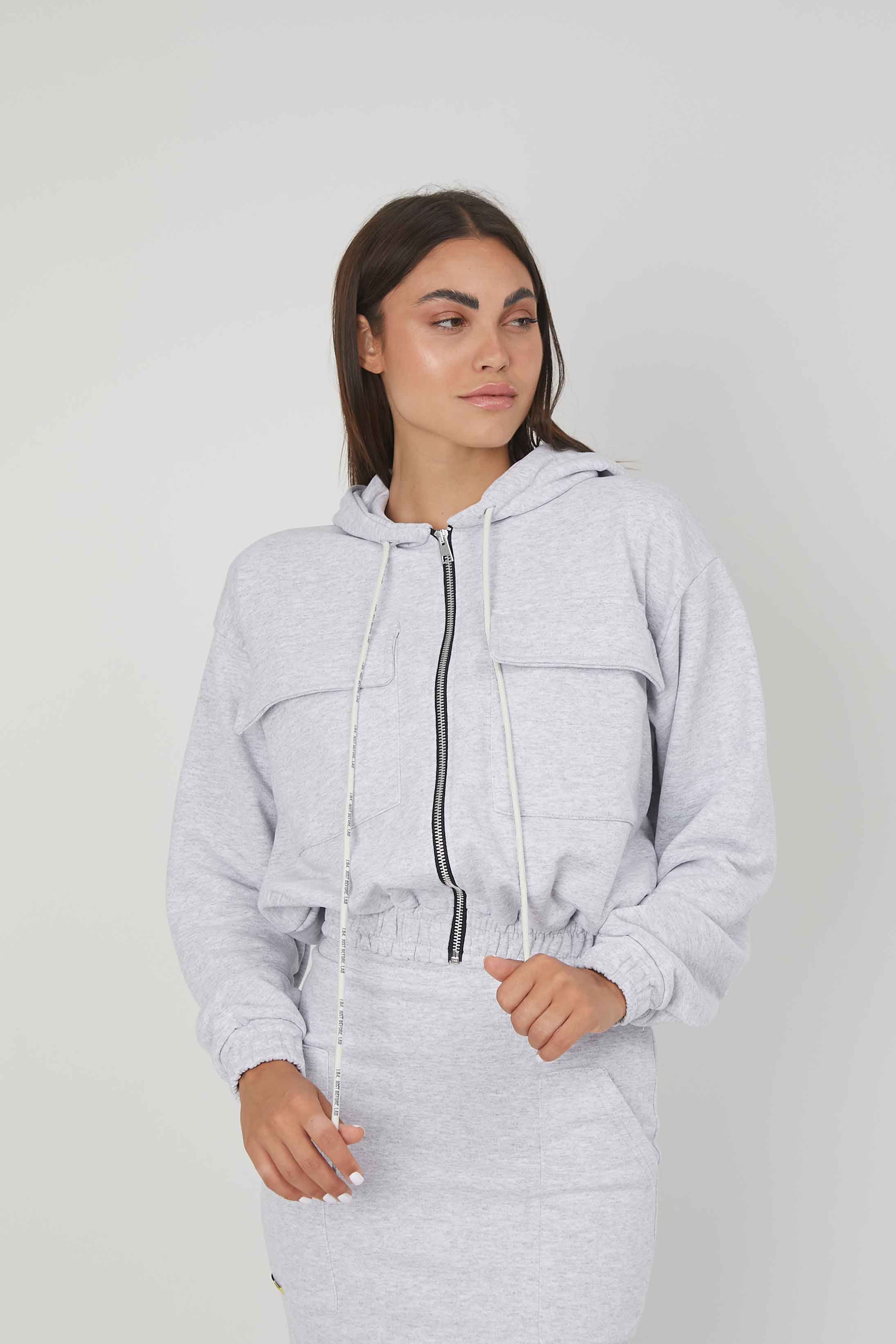 ZIP SWEATSHIRT TASCONI LIGHT GREY