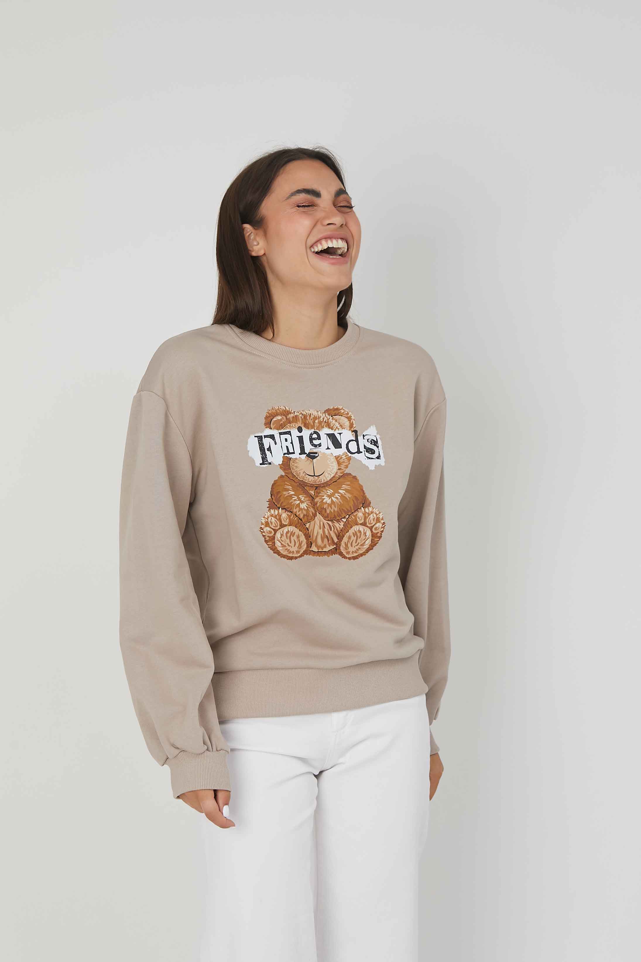 FELPA ORSETTO FRIENDS SAND