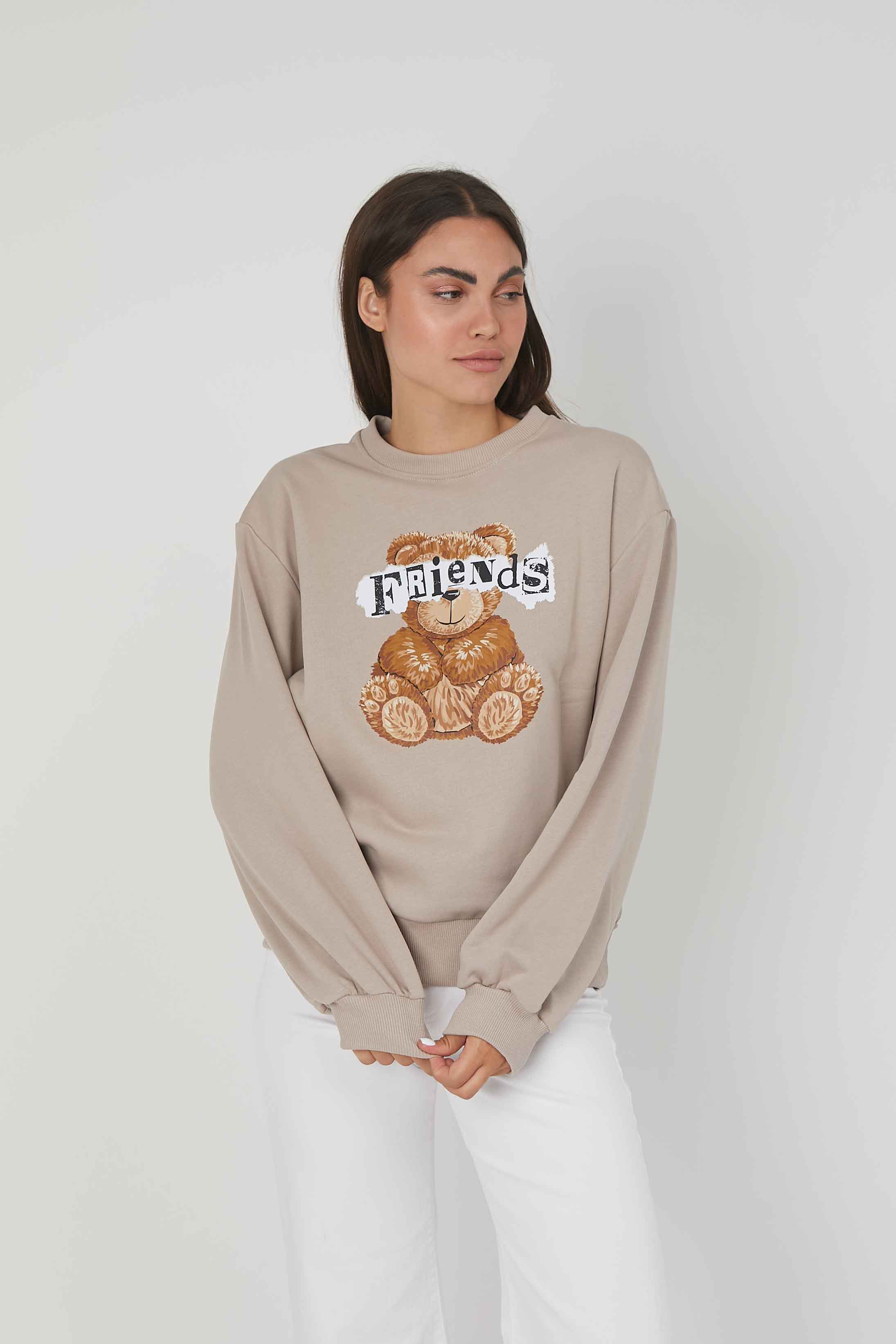 FELPA ORSETTO FRIENDS SAND
