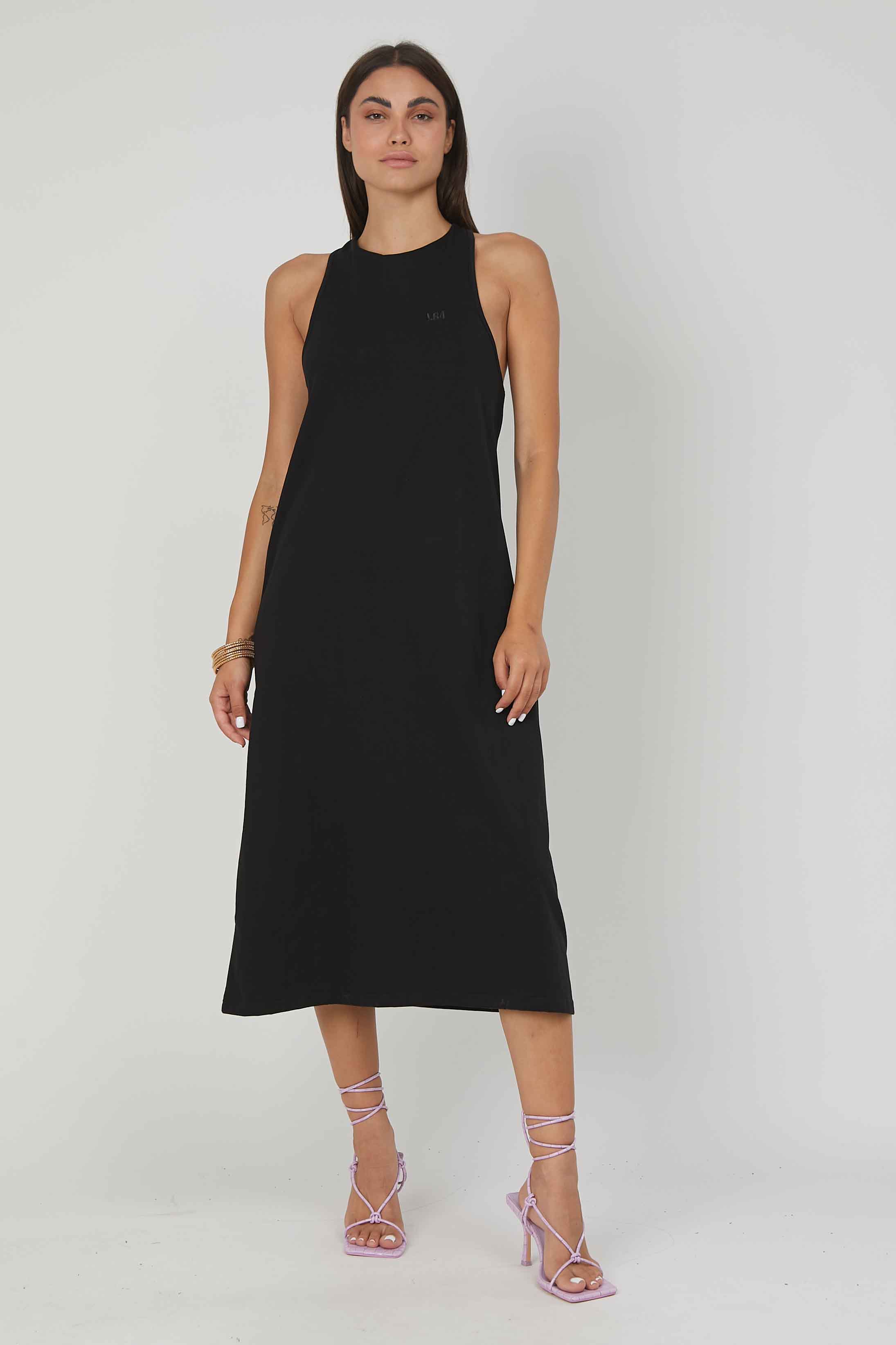 ABITO IN JERSEY SMANICATO BLACK