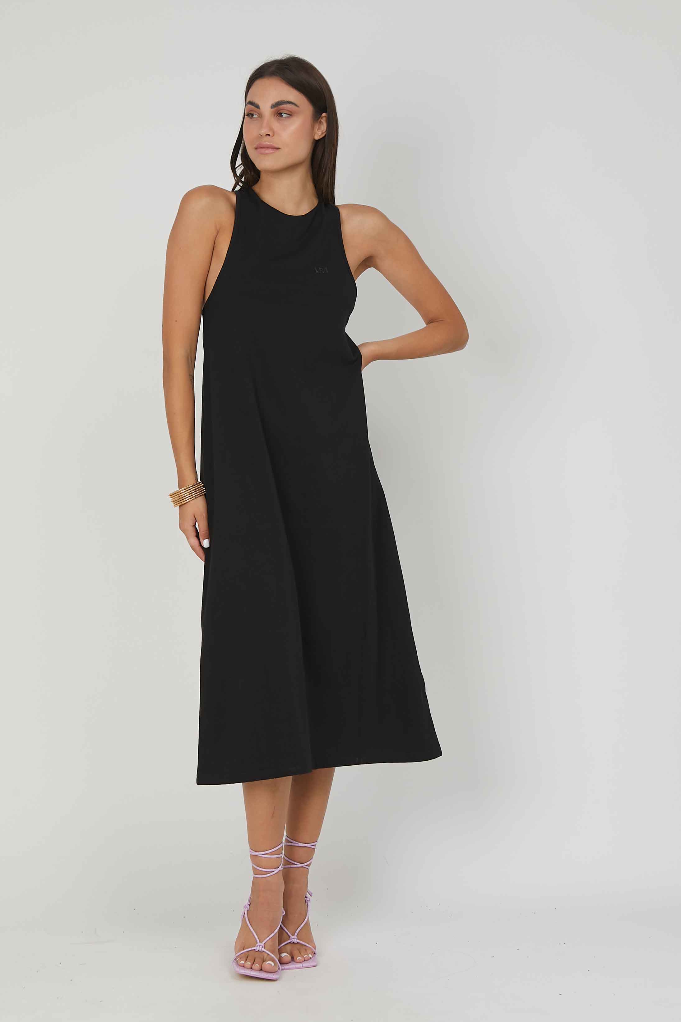 ABITO IN JERSEY SMANICATO BLACK