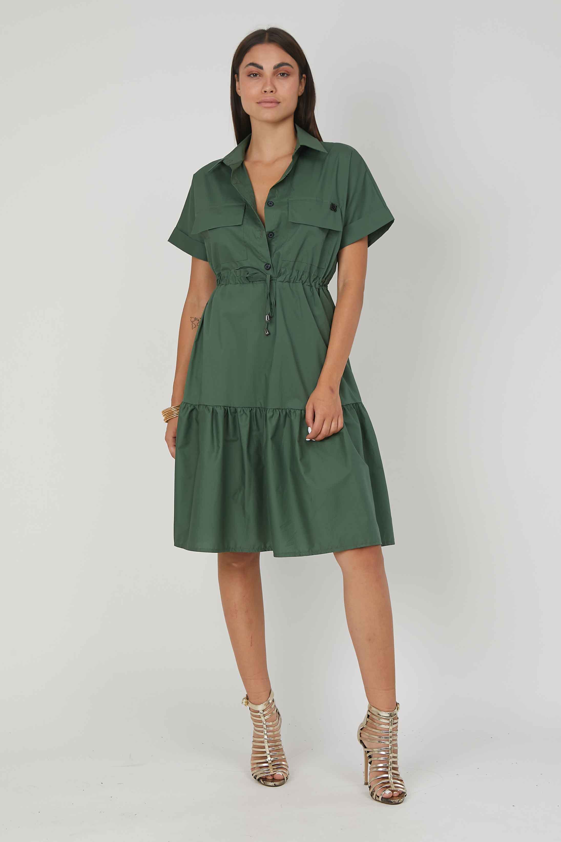 ABITO POPELINE BALZE MILITARY