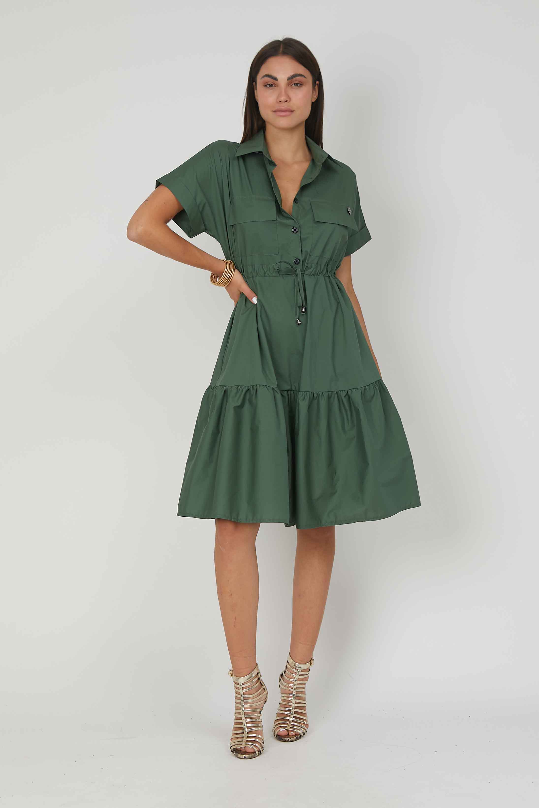 ABITO POPELINE BALZE MILITARY