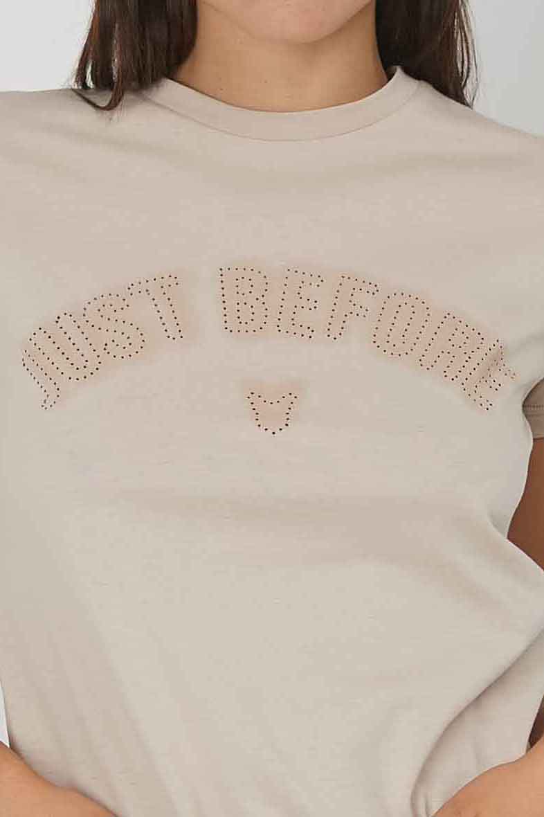 T-SHIRT LOGO LASERATO TRAFORATO SAND