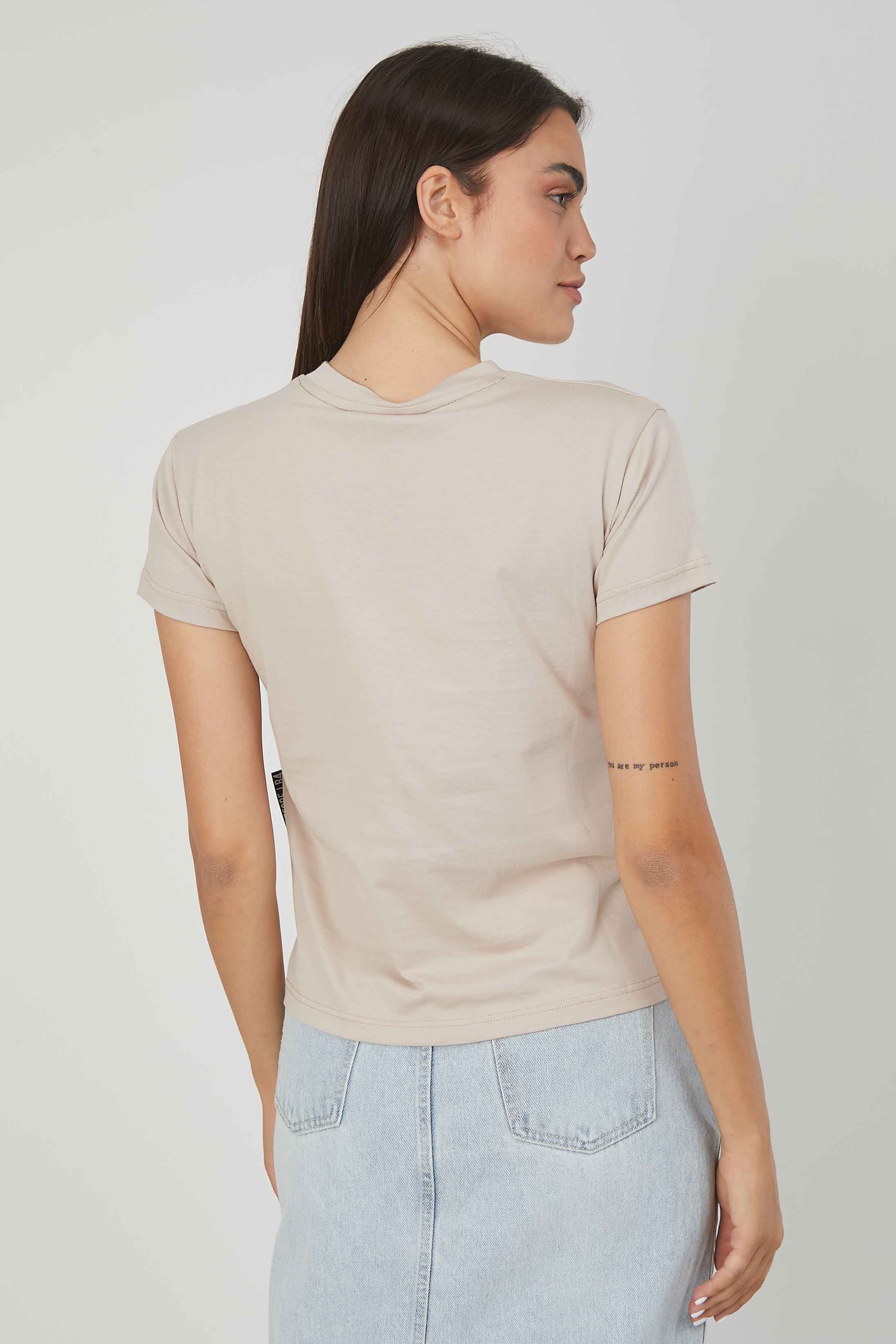 T-SHIRT LOGO LASERATO TRAFORATO SAND