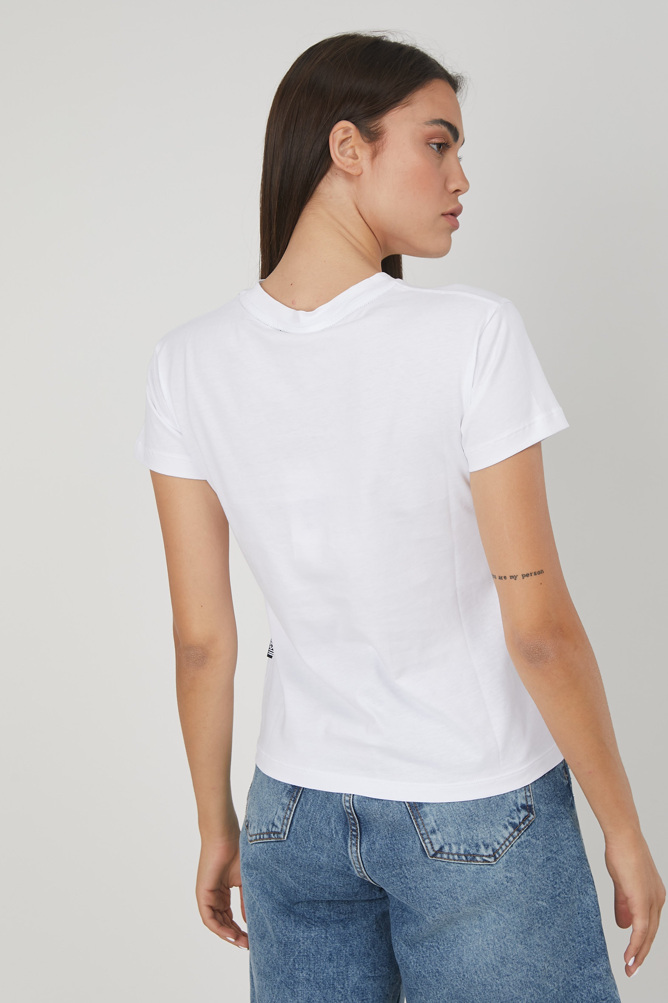 T-SHIRT LOGO METALLIZZATO WHITE