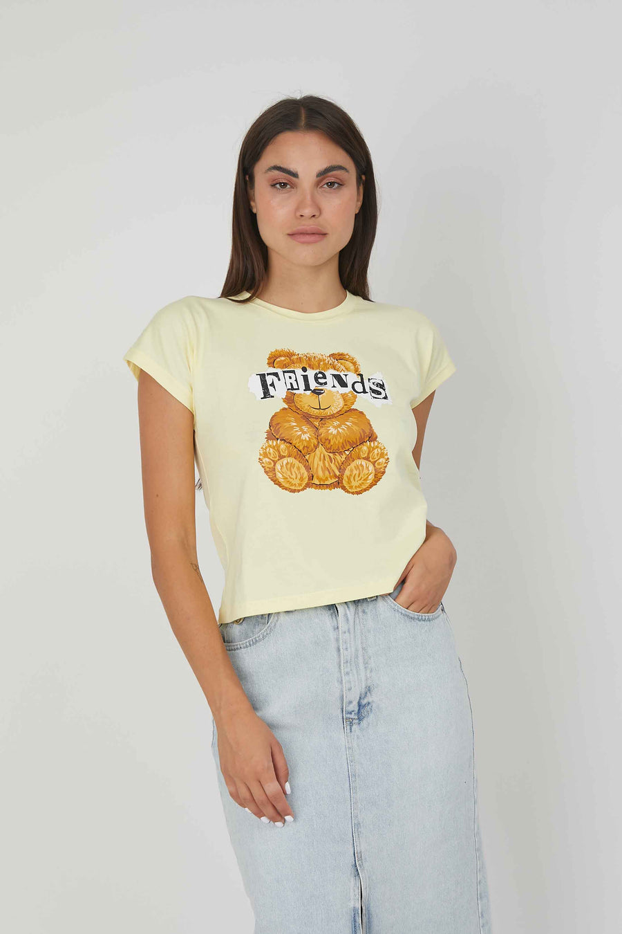 T-SHIRT ORSETTO FRIENDS YELLOW