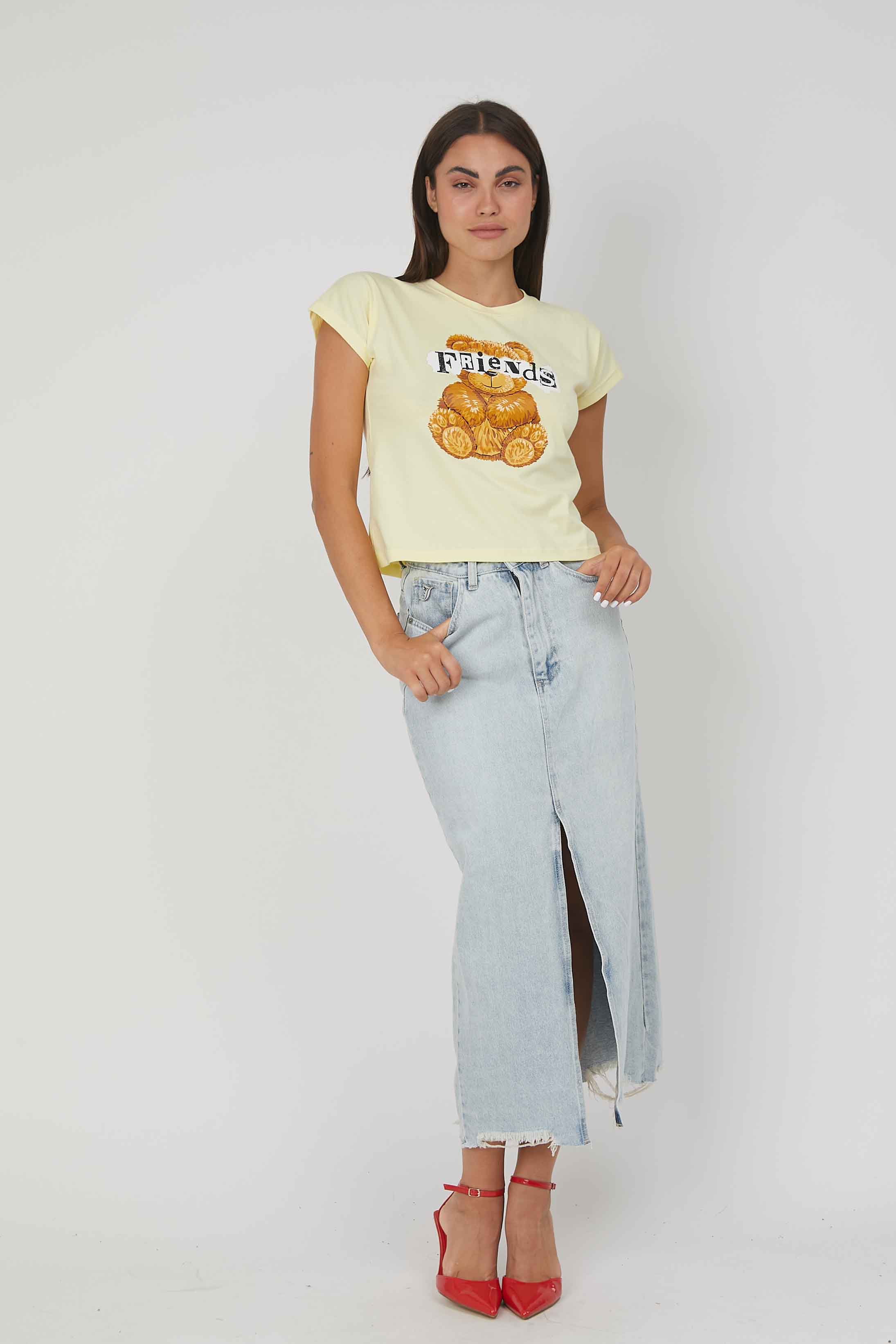 T-SHIRT ORSETTO FRIENDS YELLOW