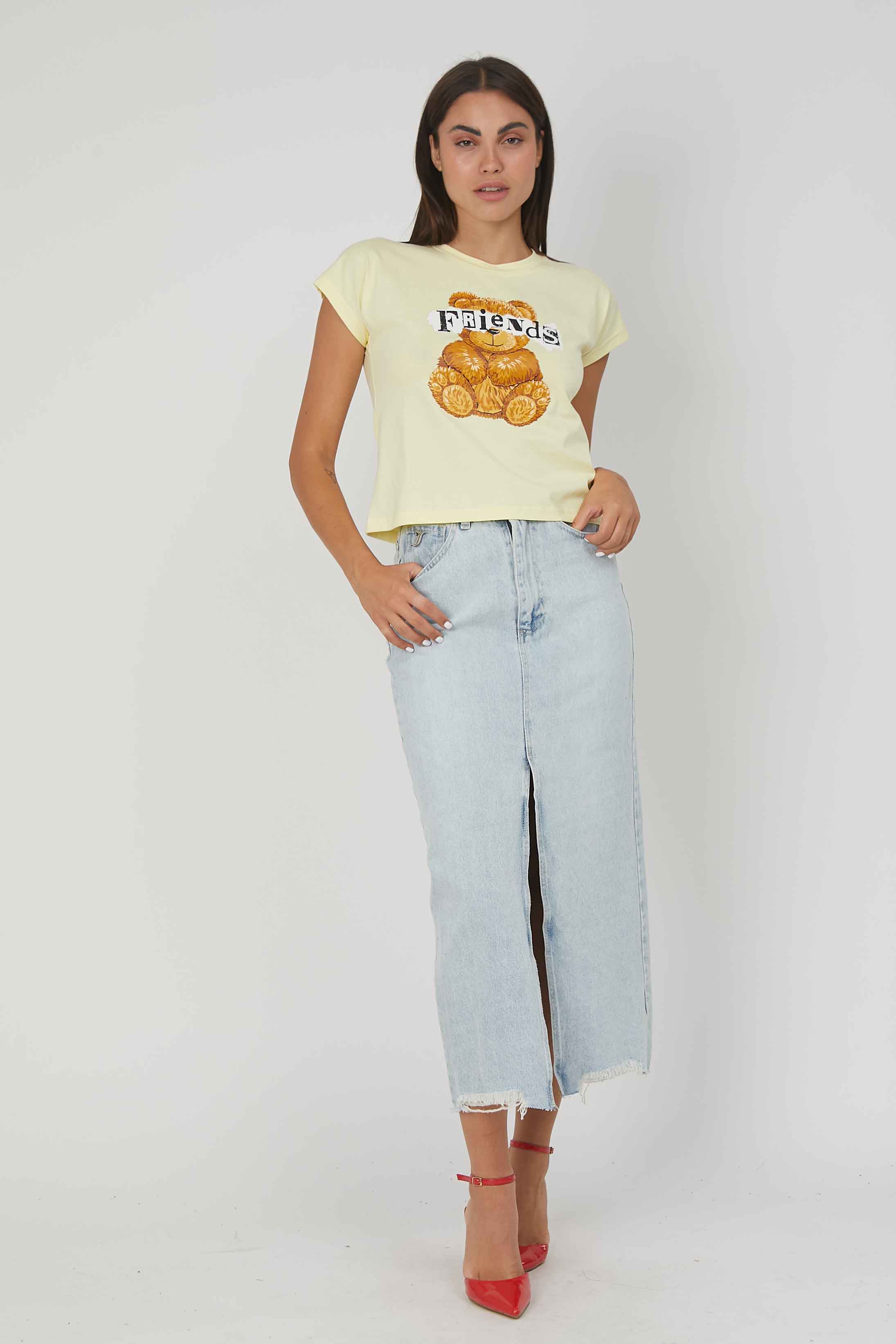 T-SHIRT ORSETTO FRIENDS YELLOW