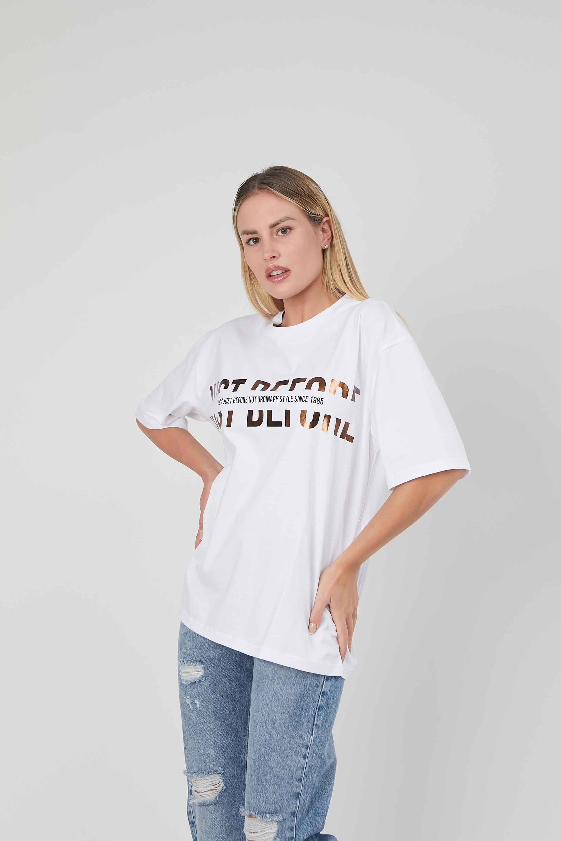 T-SHIRT LOGO LAMINATO WHITE