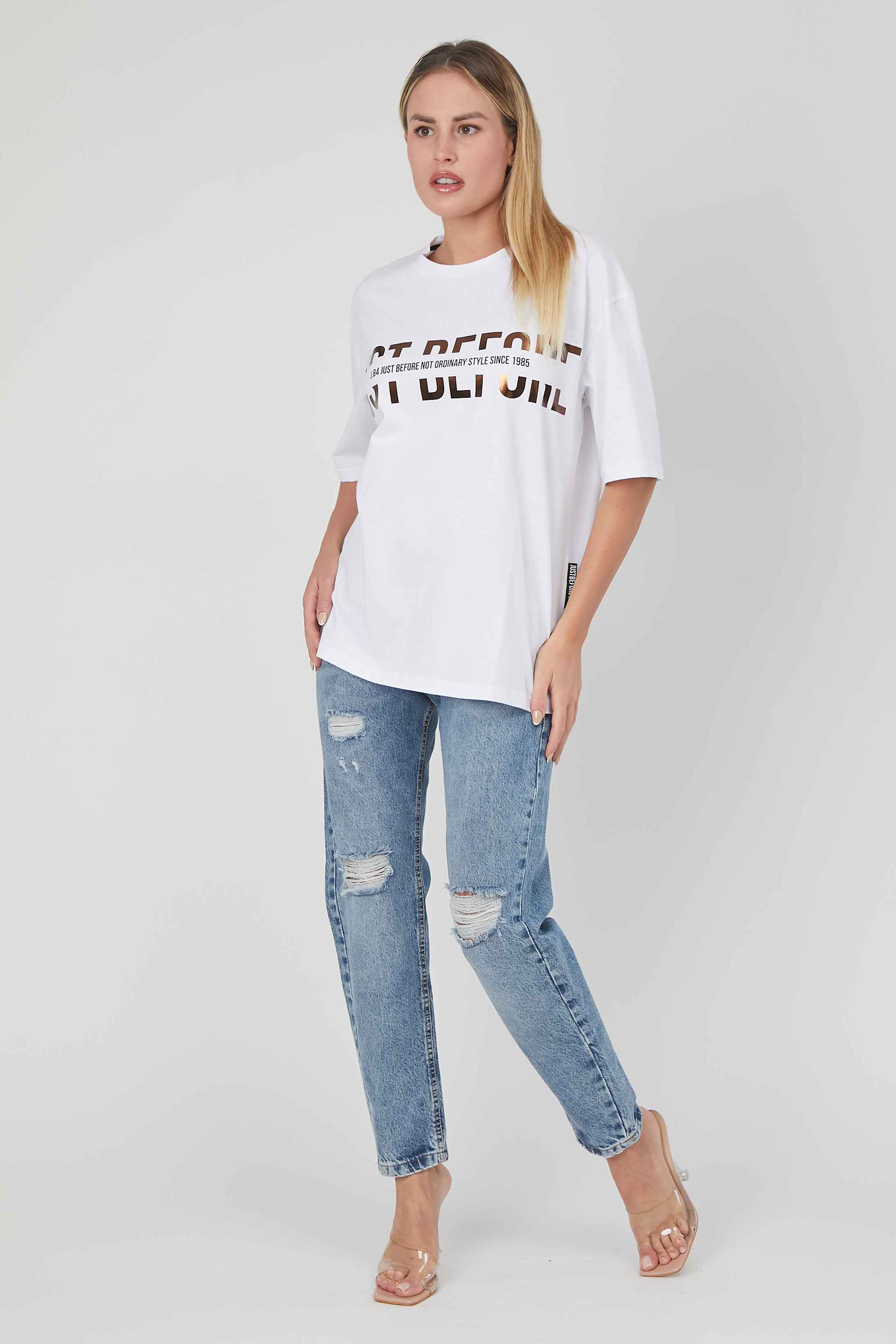 T-SHIRT LOGO LAMINATO WHITE