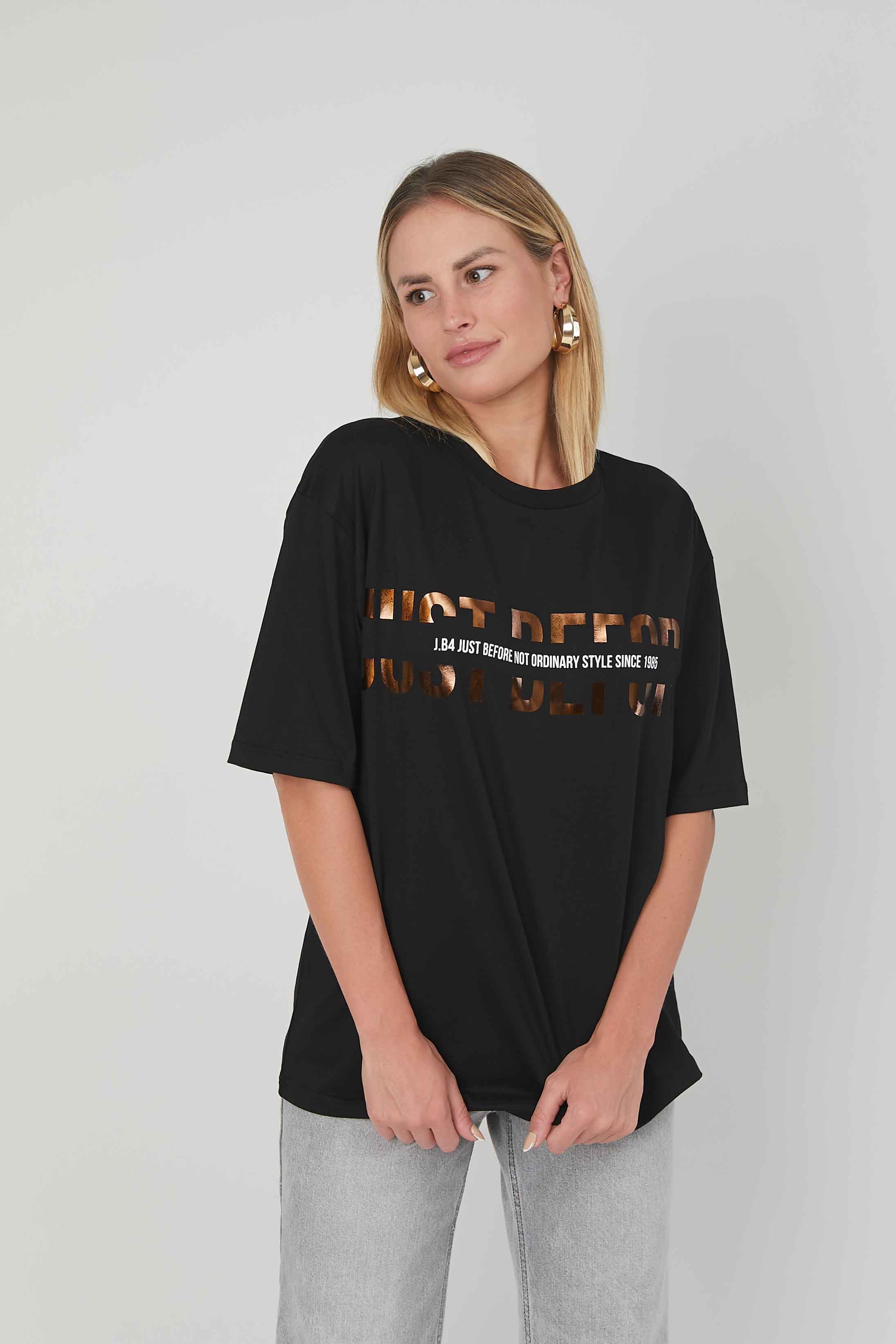 T-SHIRT LOGO LAMINATO BLACK