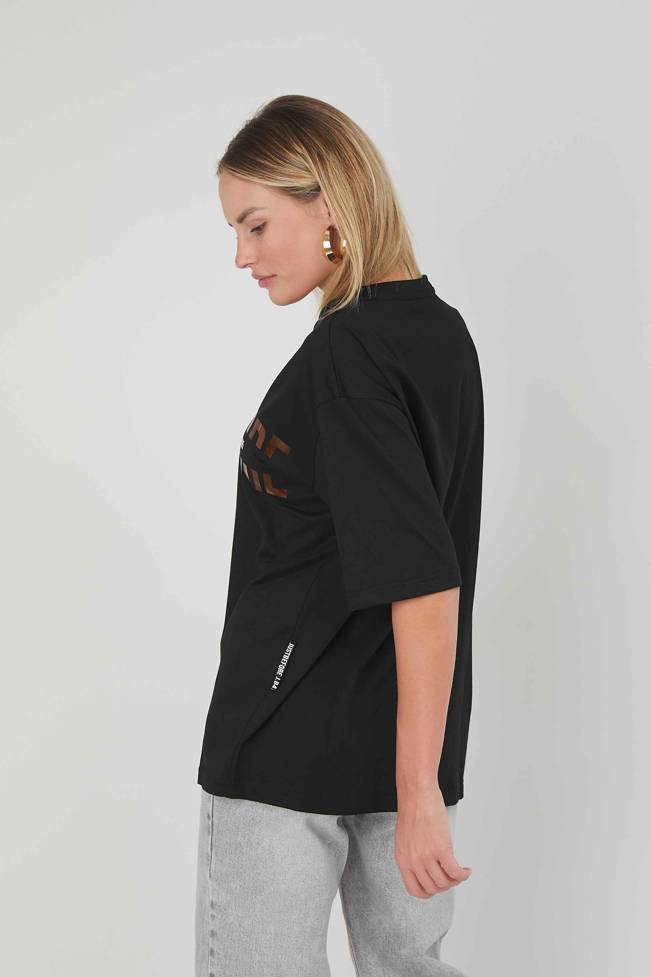 T-SHIRT LOGO LAMINATO BLACK