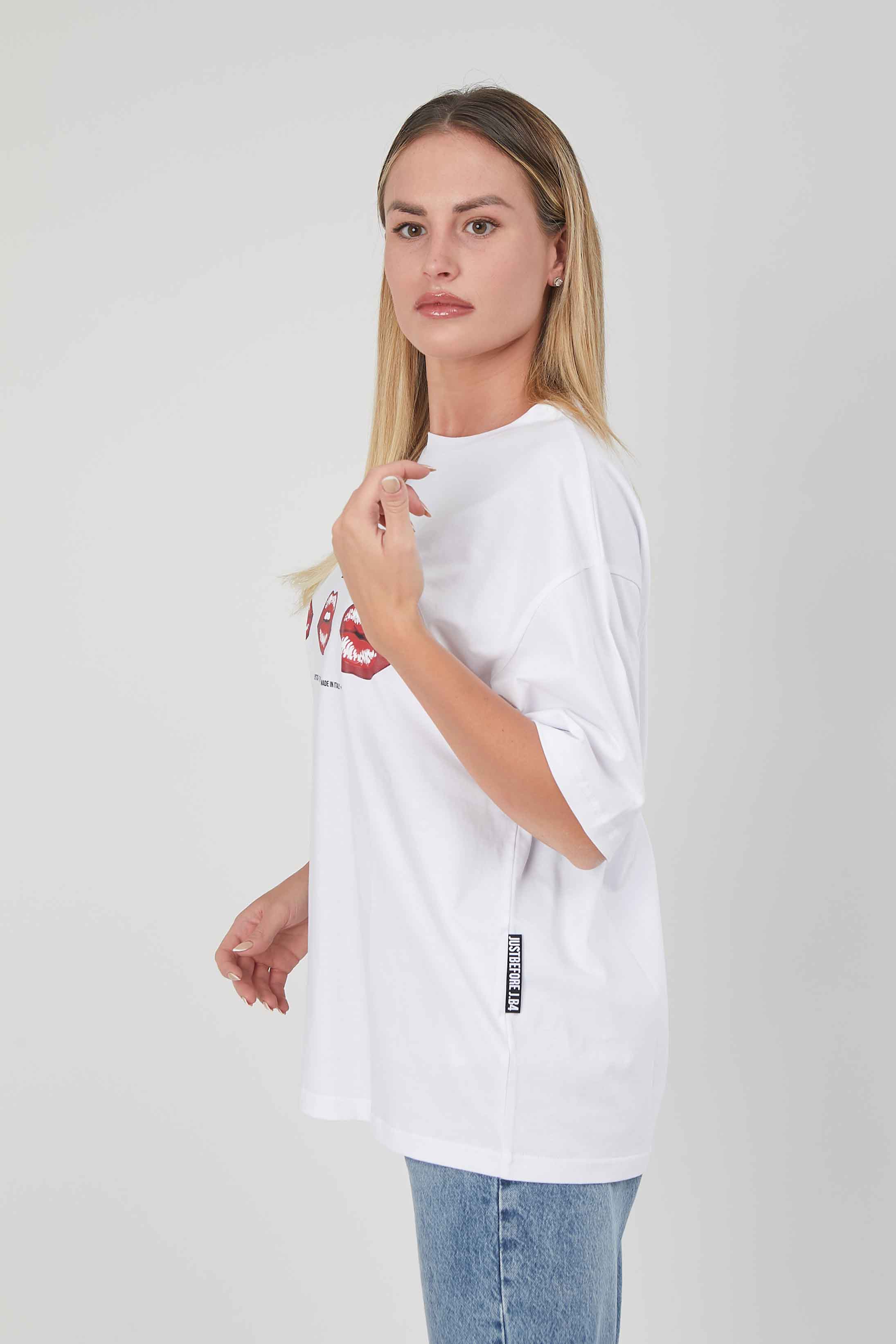 T-SHIRT STAMPA LABBRA WHITE