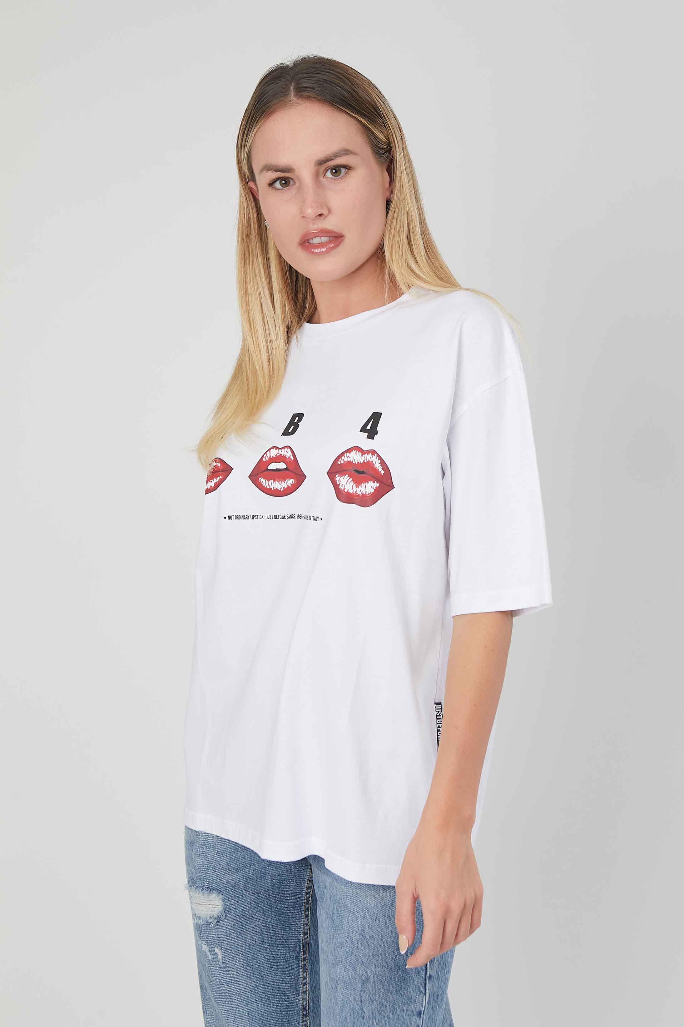 T-SHIRT STAMPA LABBRA WHITE