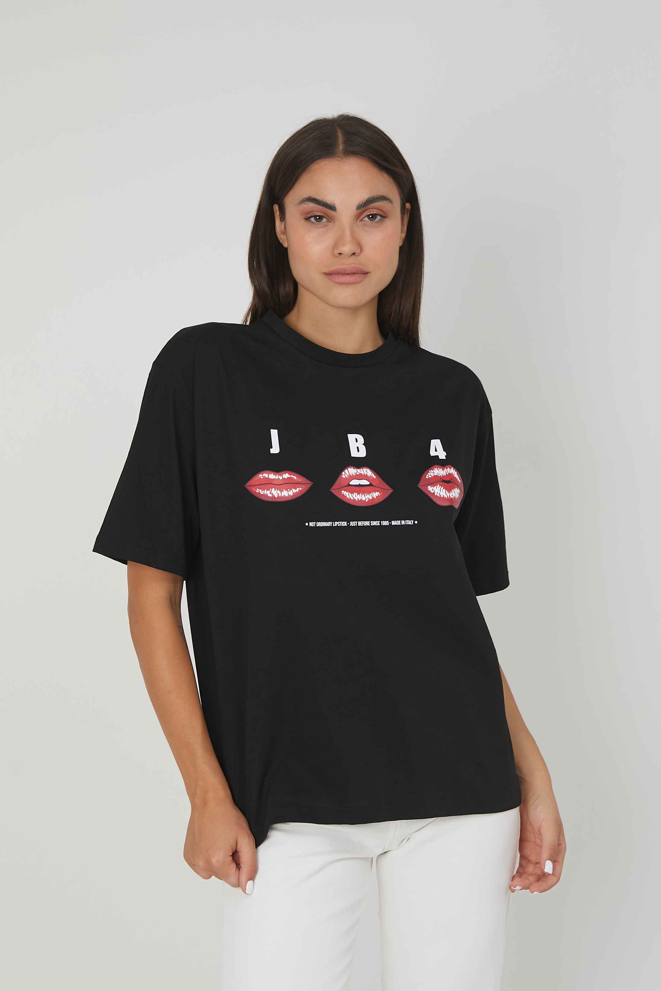 T-SHIRT STAMPA LABBRA BLACK