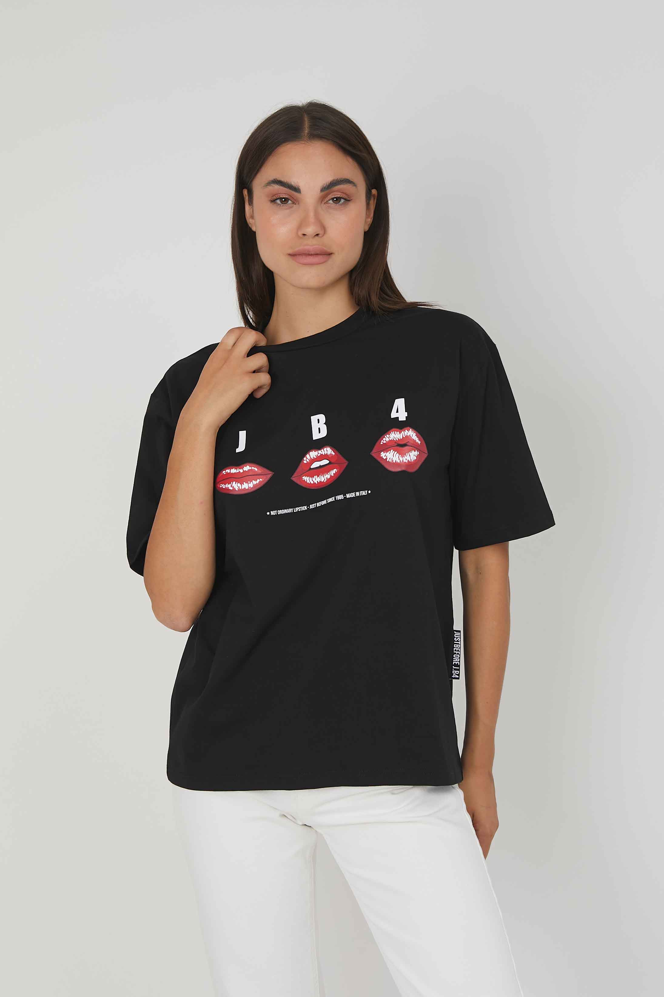 T-SHIRT STAMPA LABBRA BLACK