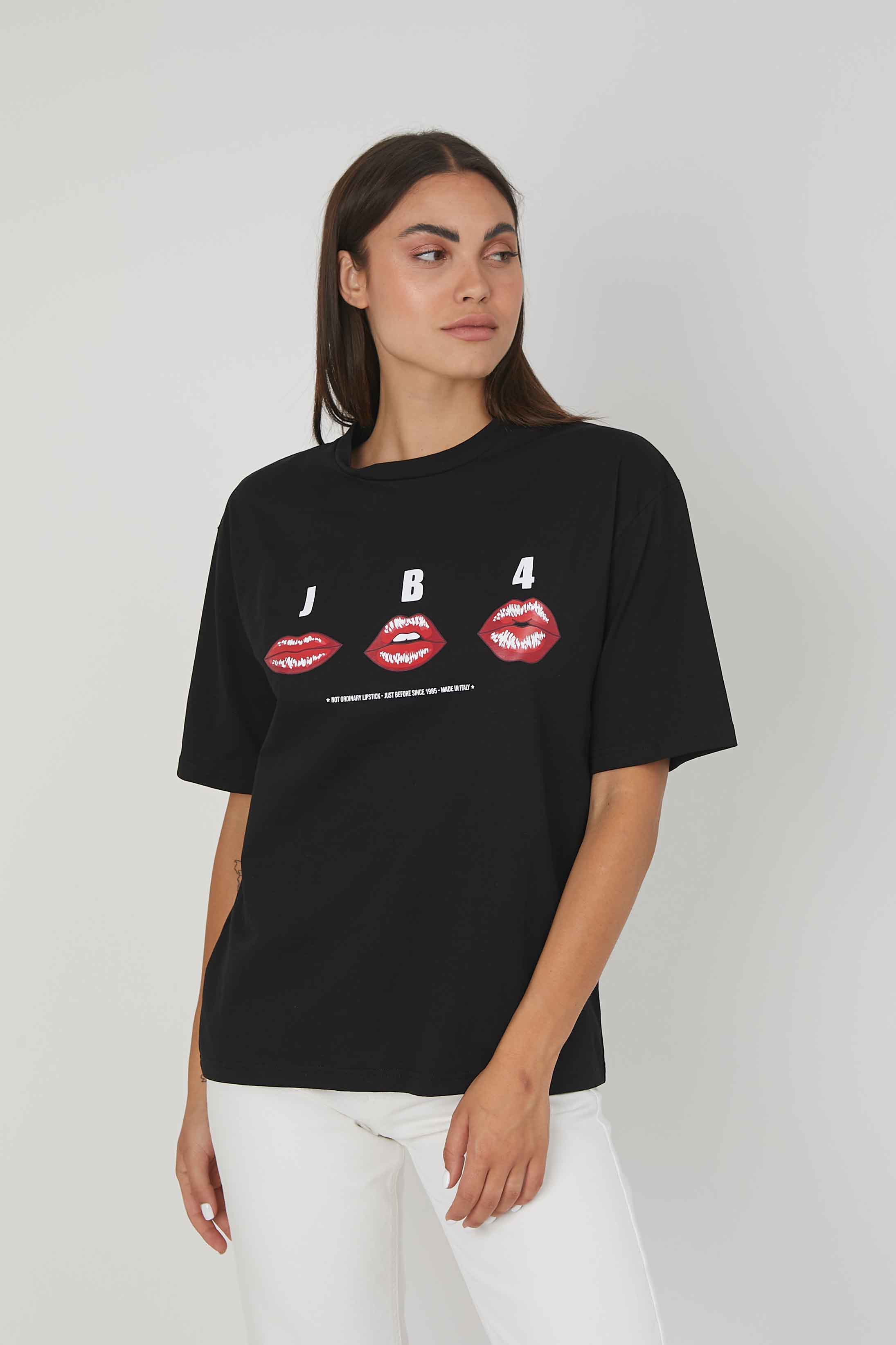 T-SHIRT STAMPA LABBRA BLACK