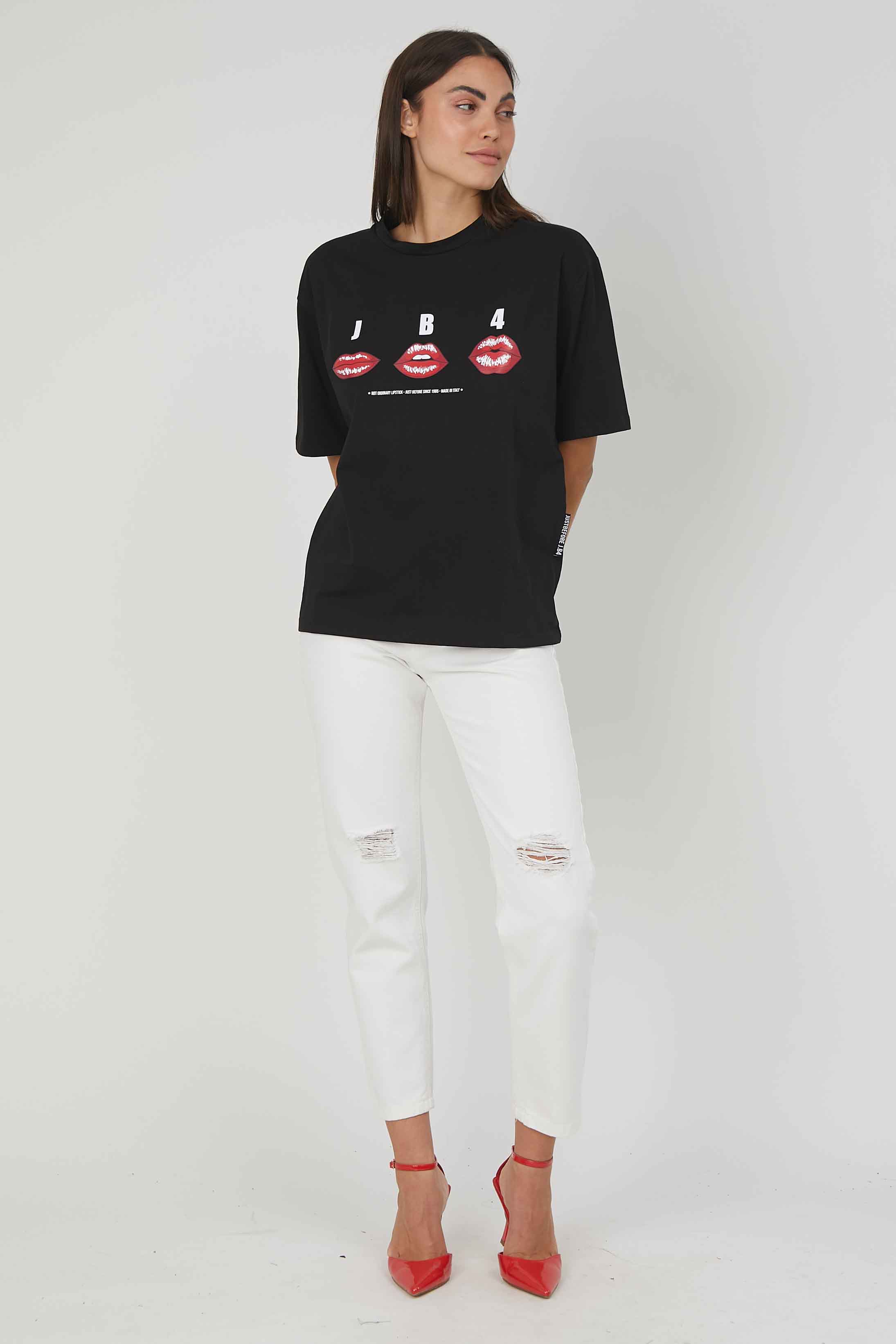 T-SHIRT STAMPA LABBRA BLACK