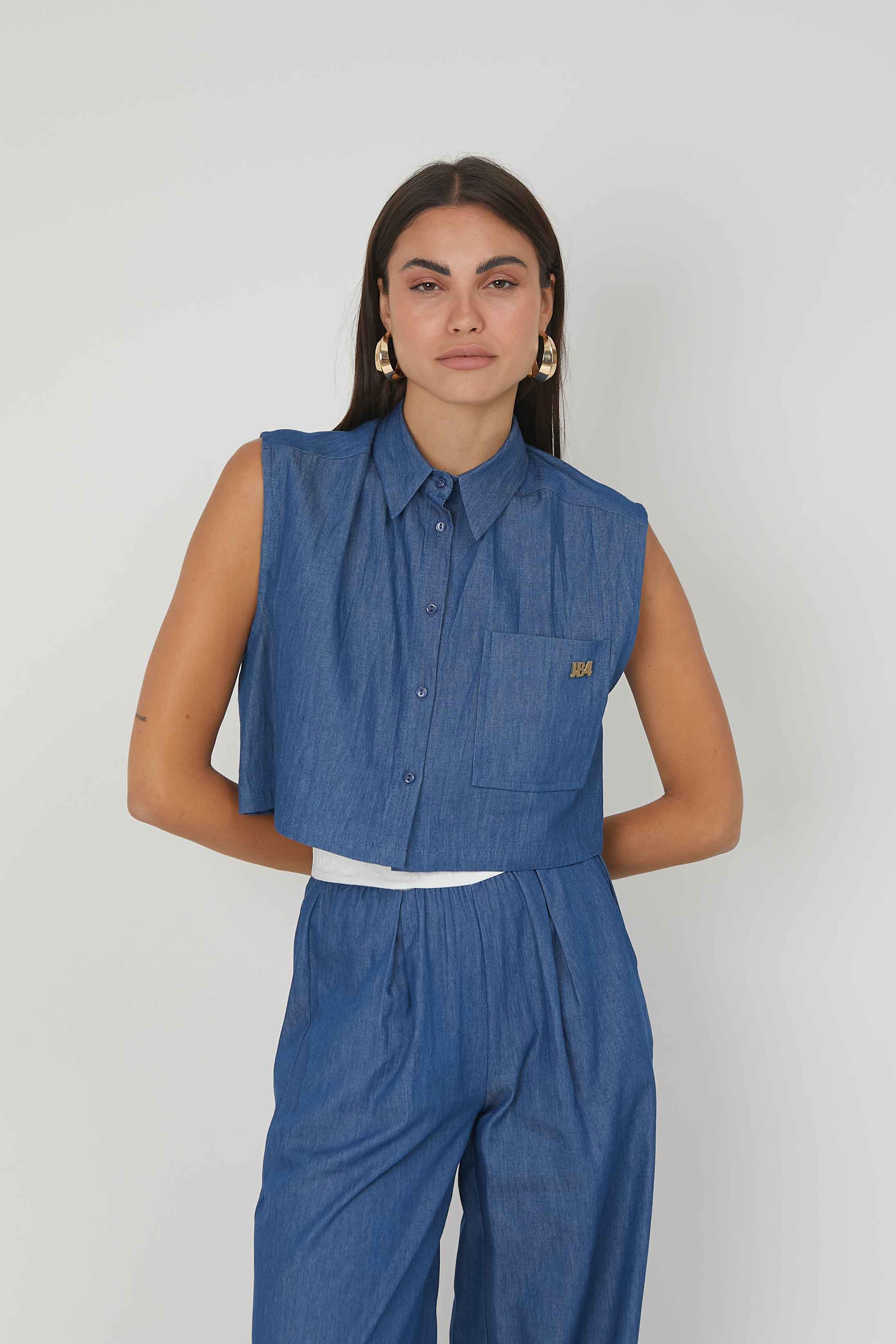 CAMICIA SMANICATA CHAMBRAY DENIM