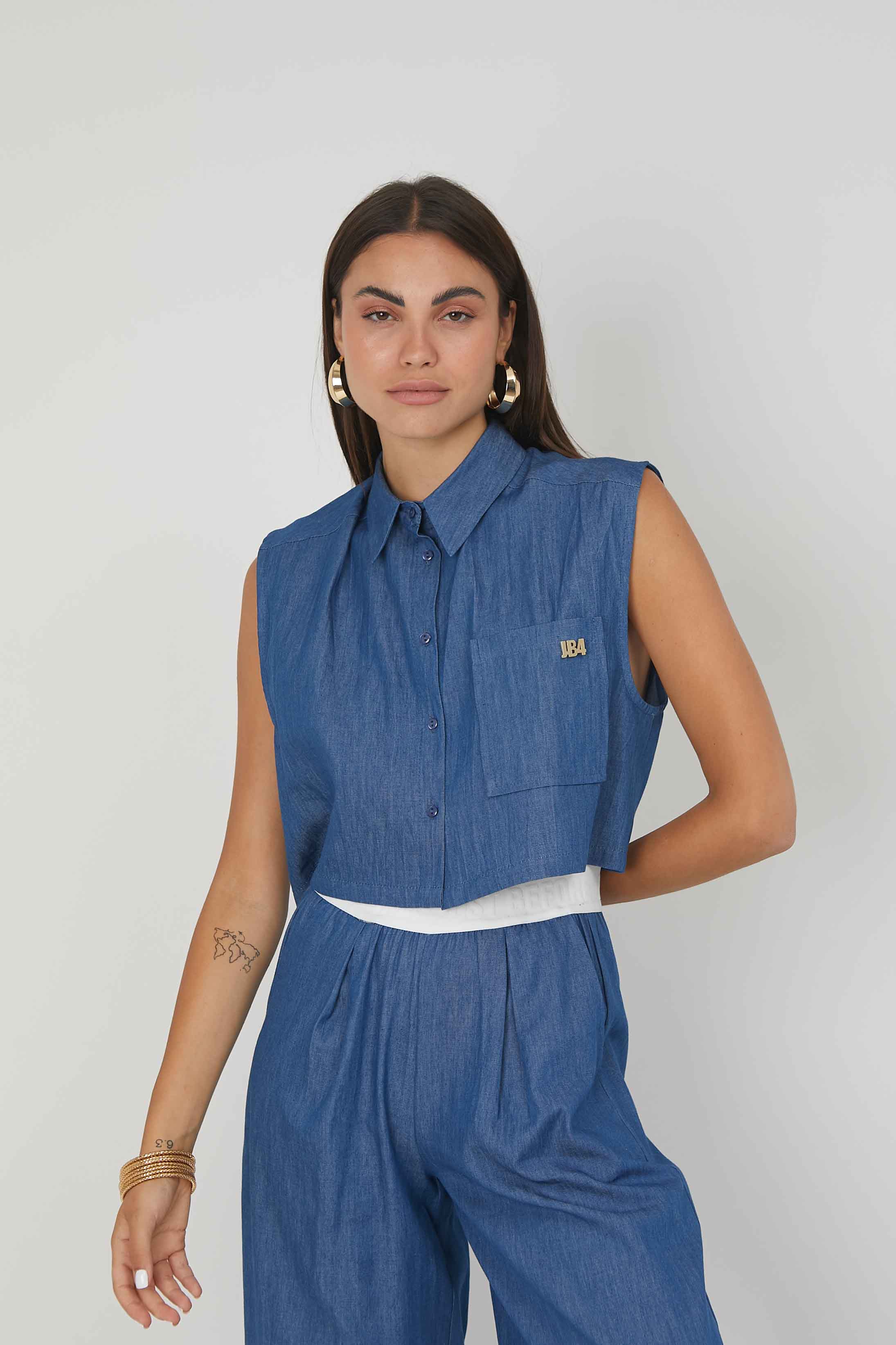 CAMICIA SMANICATA CHAMBRAY DENIM