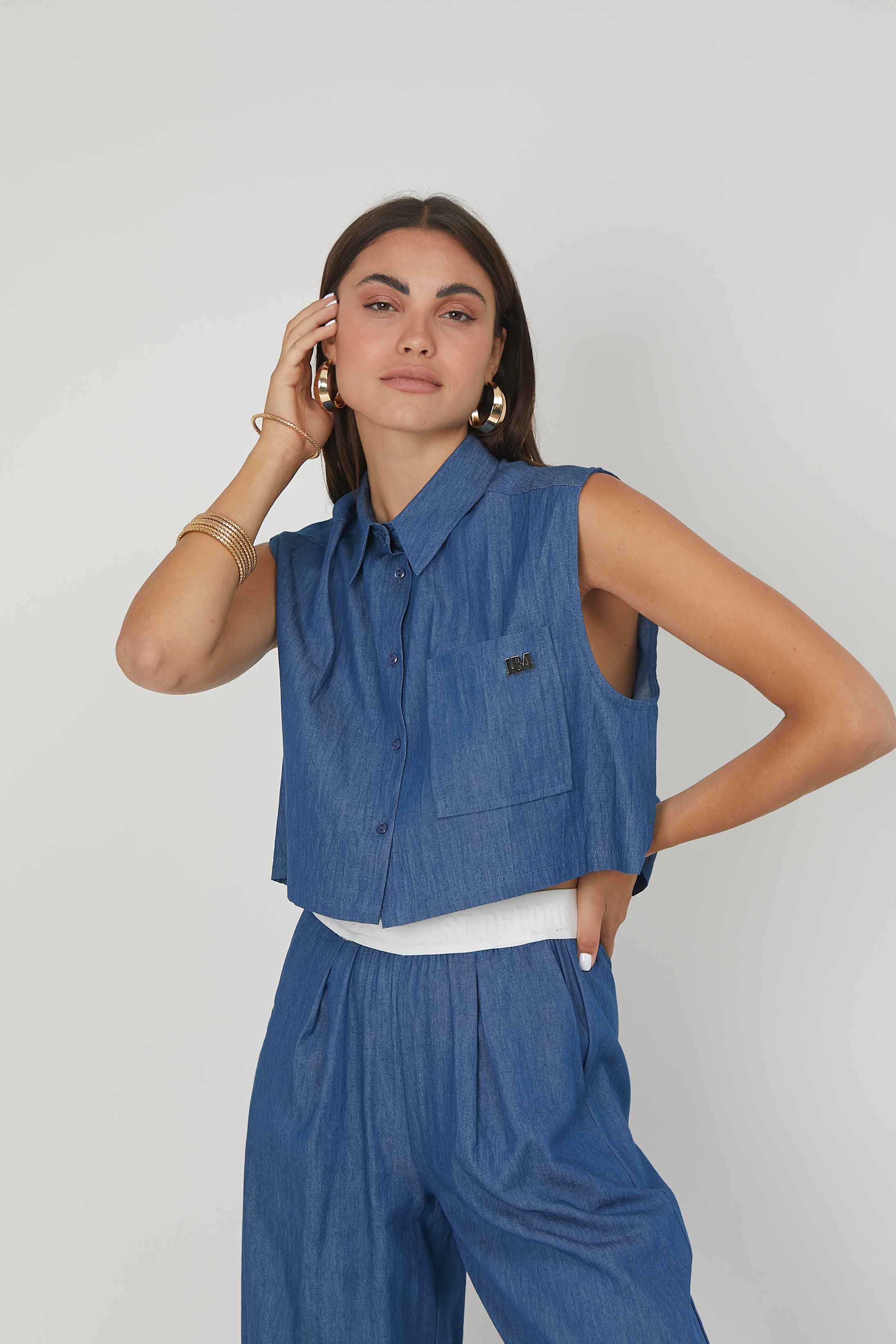 CAMICIA SMANICATA CHAMBRAY DENIM