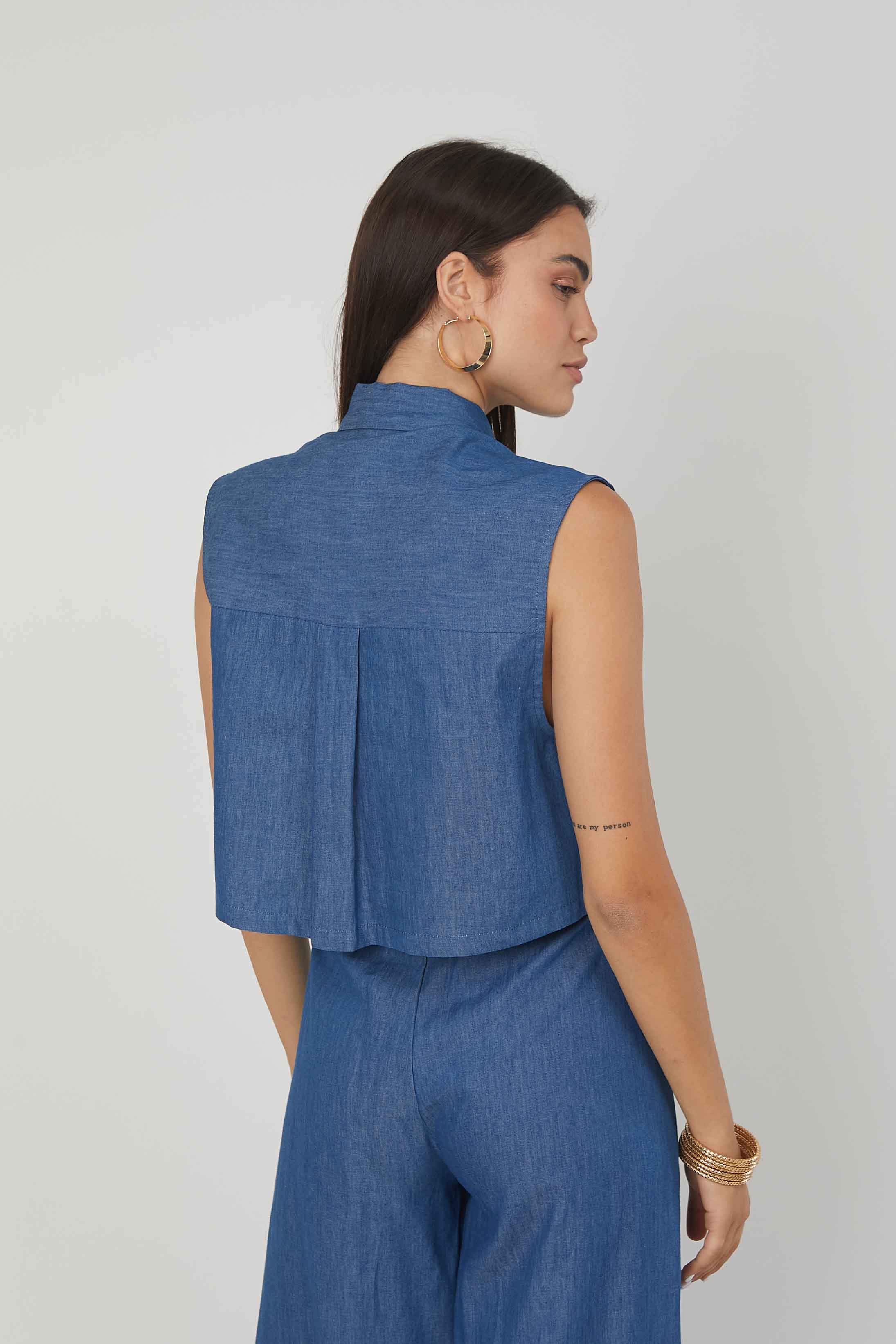 CAMICIA SMANICATA CHAMBRAY DENIM