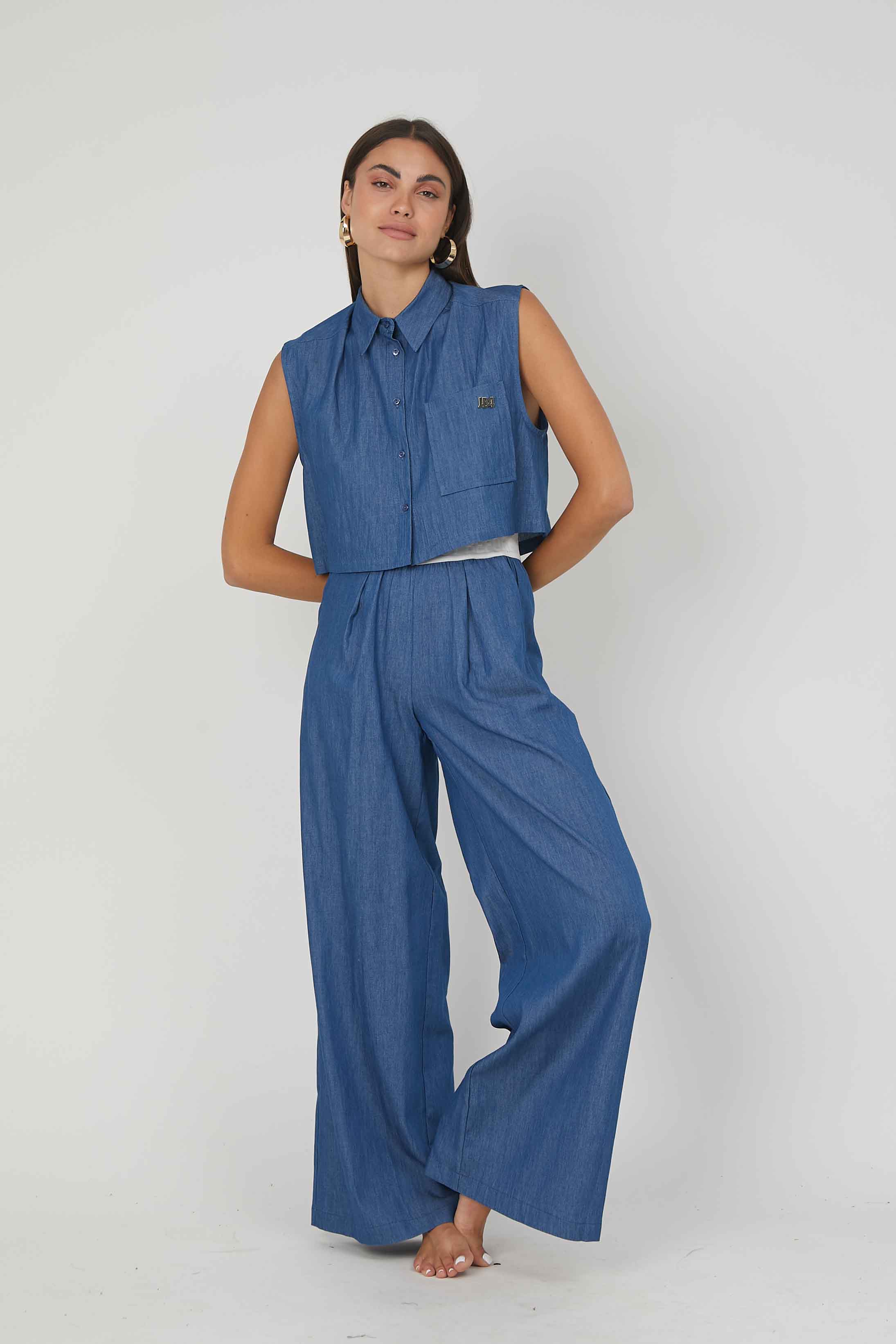 CAMICIA SMANICATA CHAMBRAY DENIM