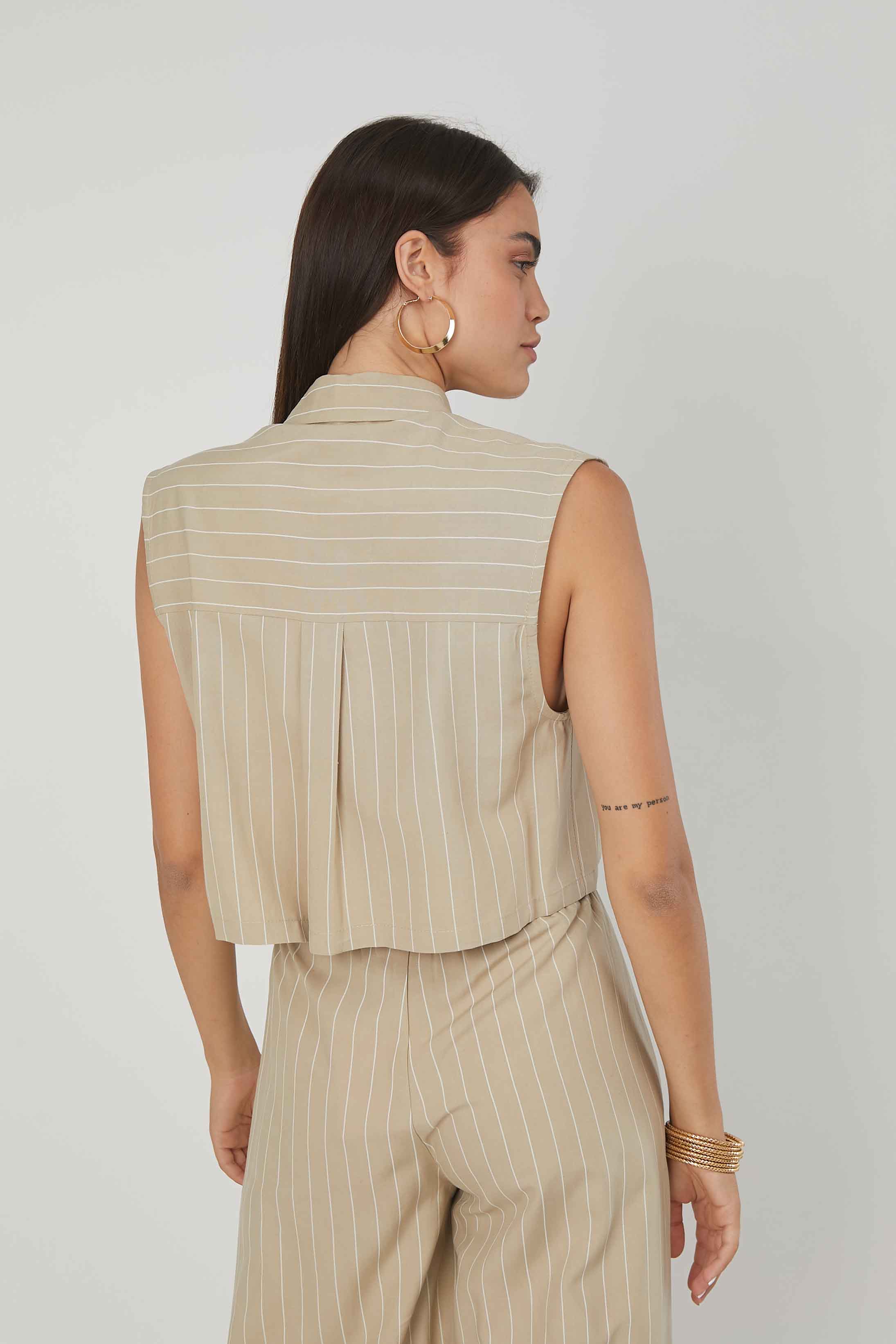 CAMICIA SMANICATA LINO GESSATO