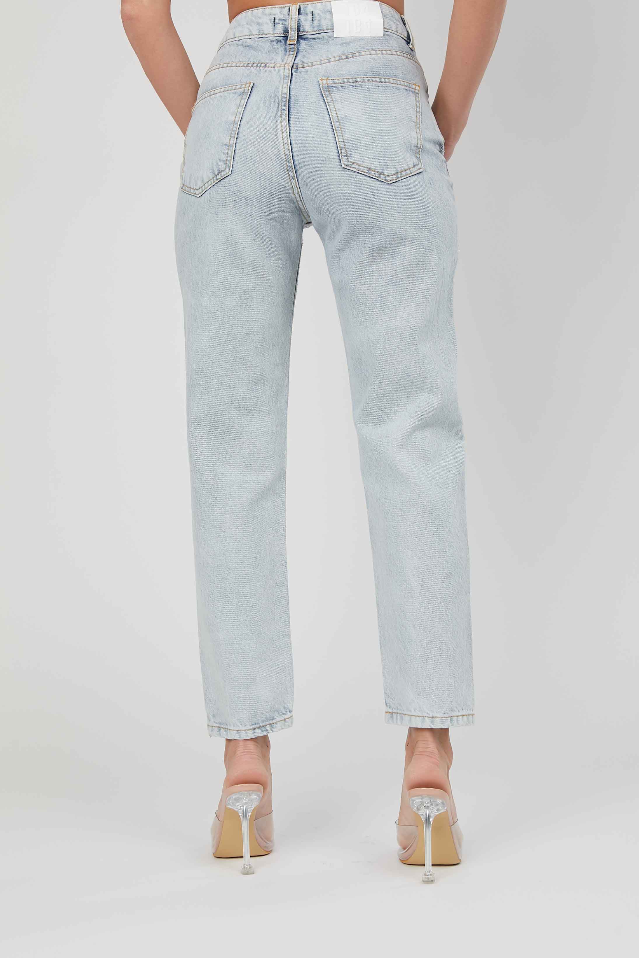 LIGHT BLUE WATERFALL JEANS STRASS