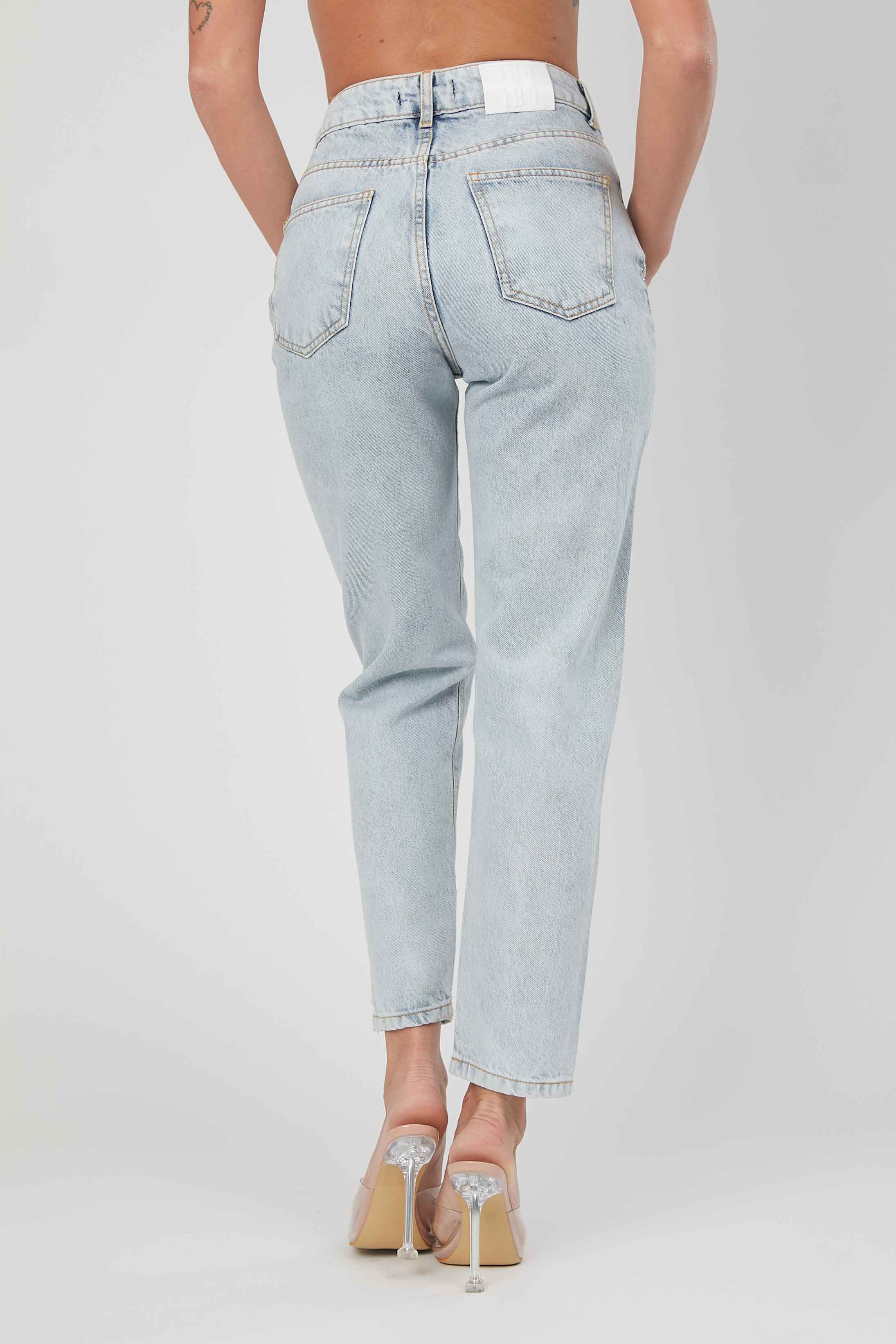 LIGHT BLUE WATERFALL JEANS STRASS